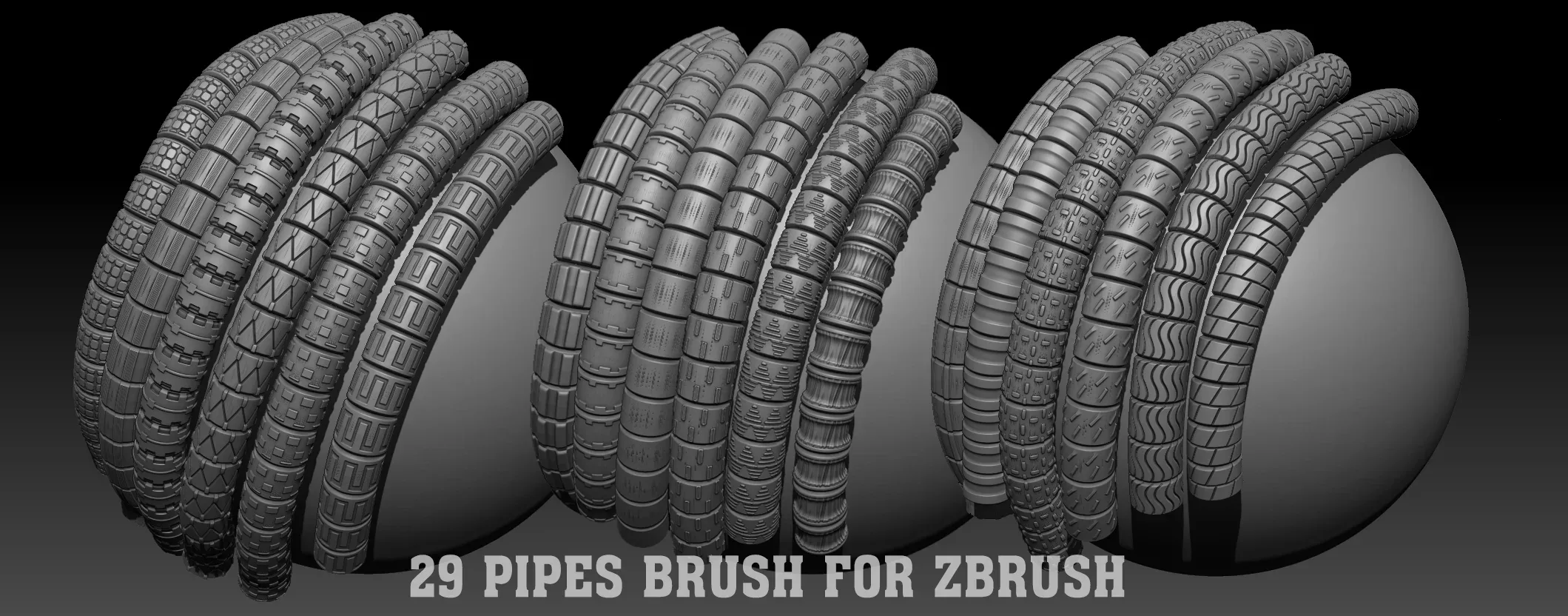 29 Pipes Brush for Zbrush