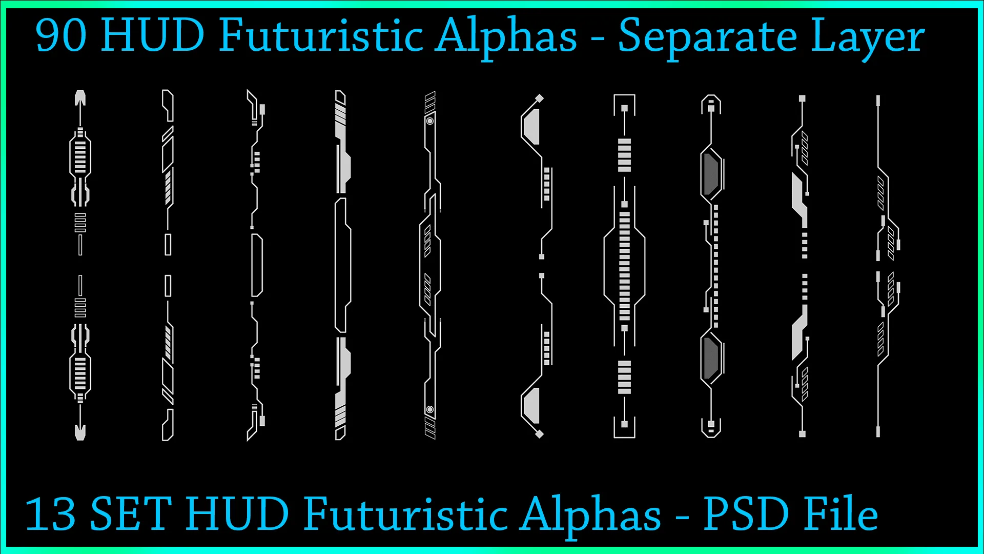 90 HUD Futuristic Alphas