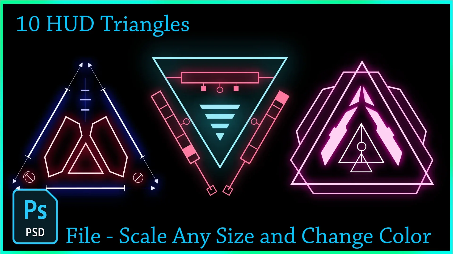 10 HUD Triangles Futuristic