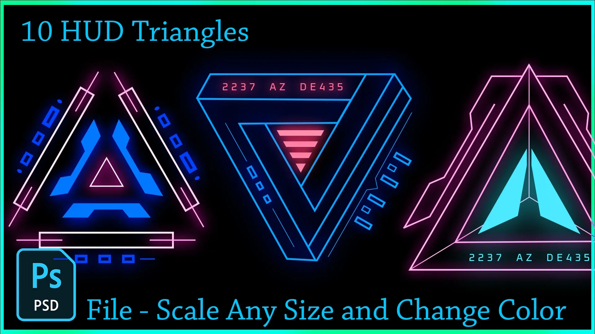 10 HUD Triangles Futuristic