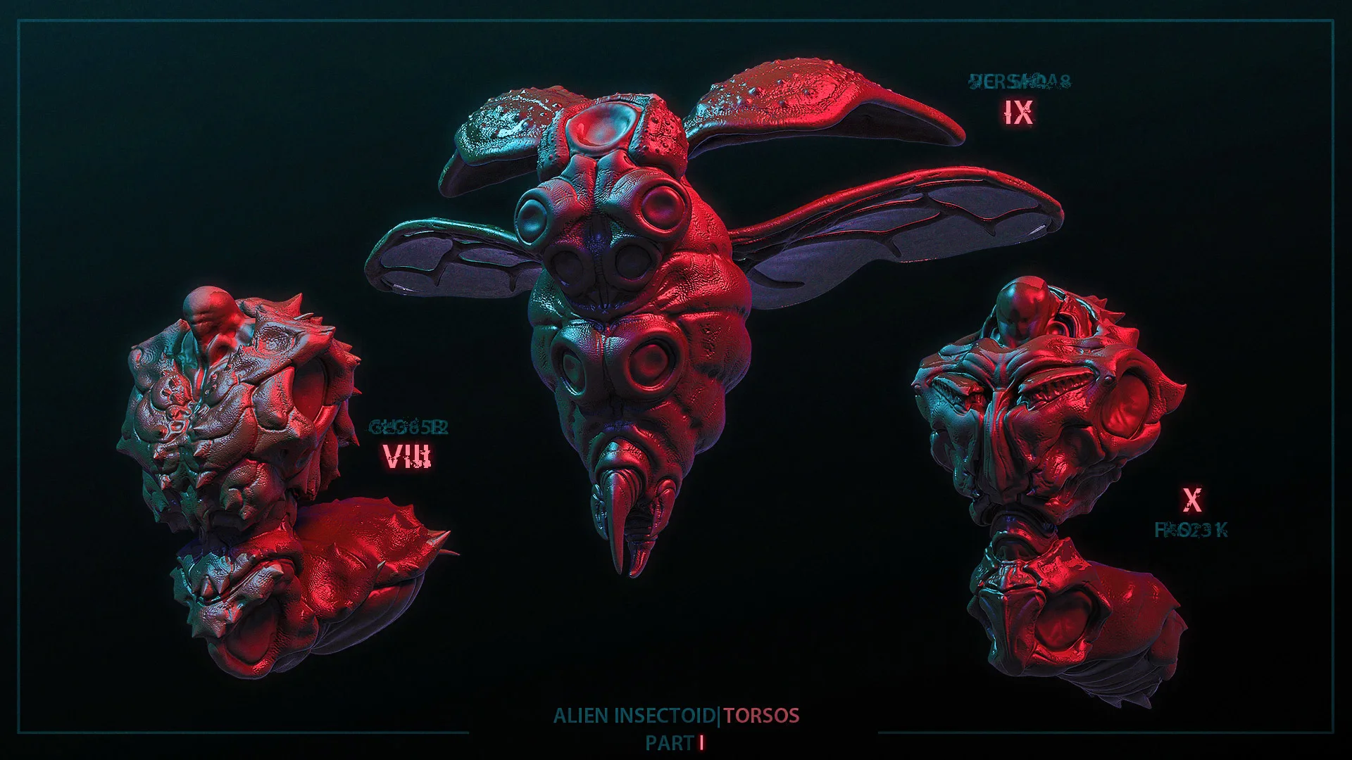 Alien Insectoid Torsos – 32 IMM Brushes Part I