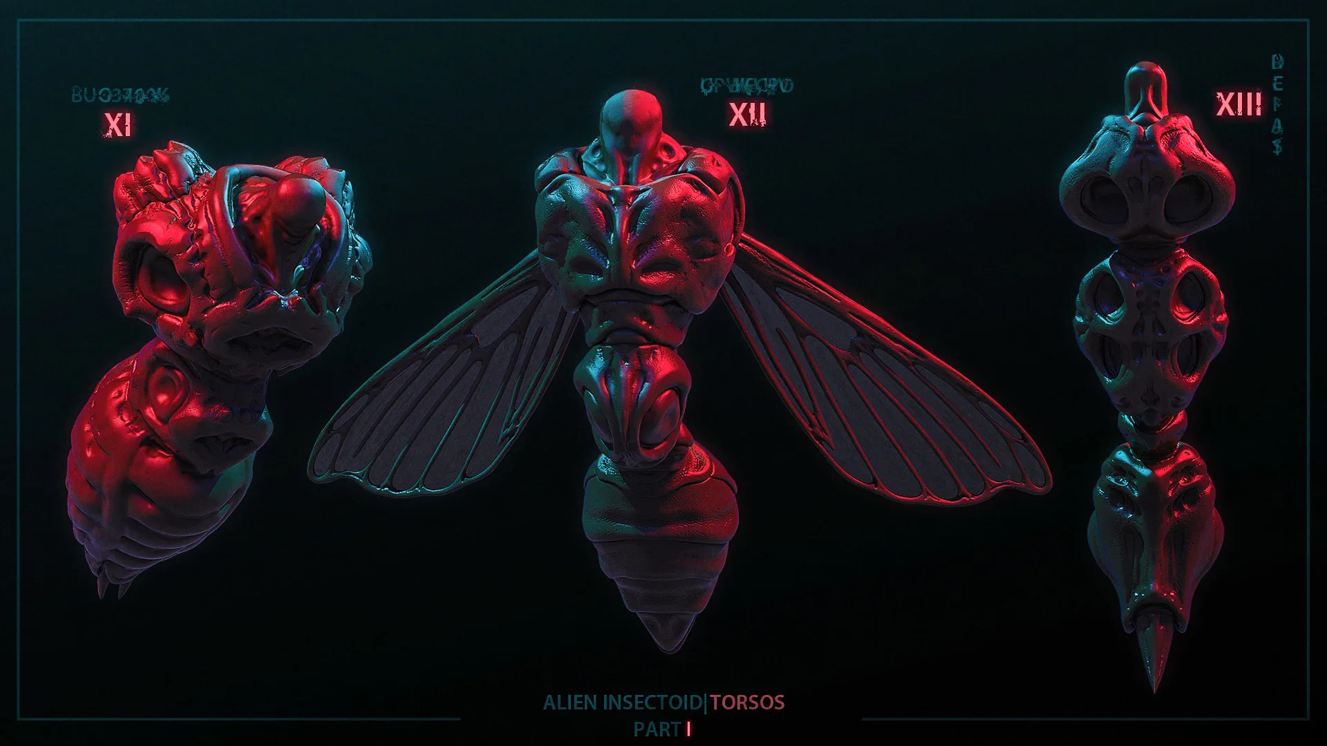 Alien Insectoid Torsos – 32 IMM Brushes Part I