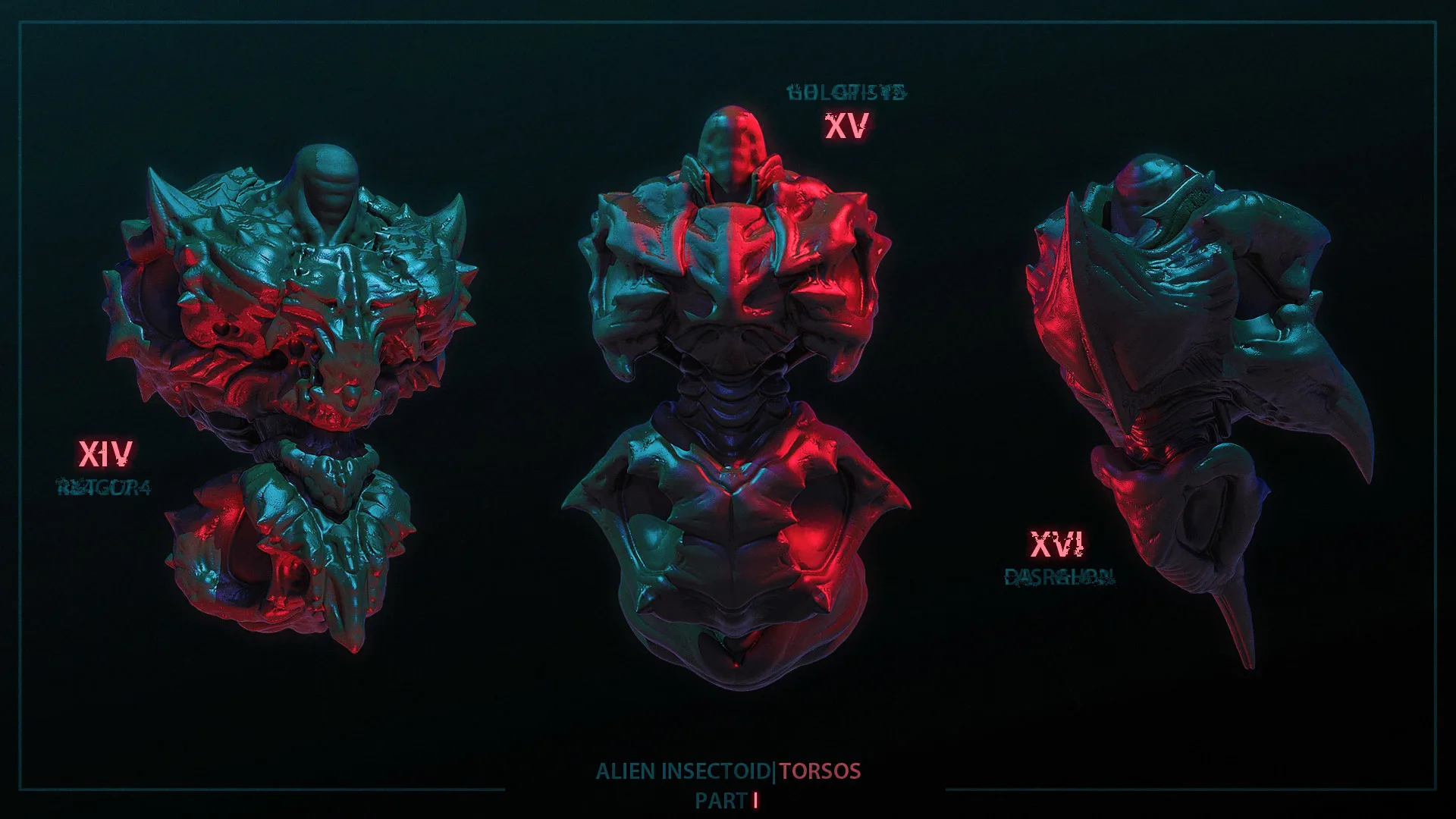 Alien Insectoid Torsos – 32 IMM Brushes Part I