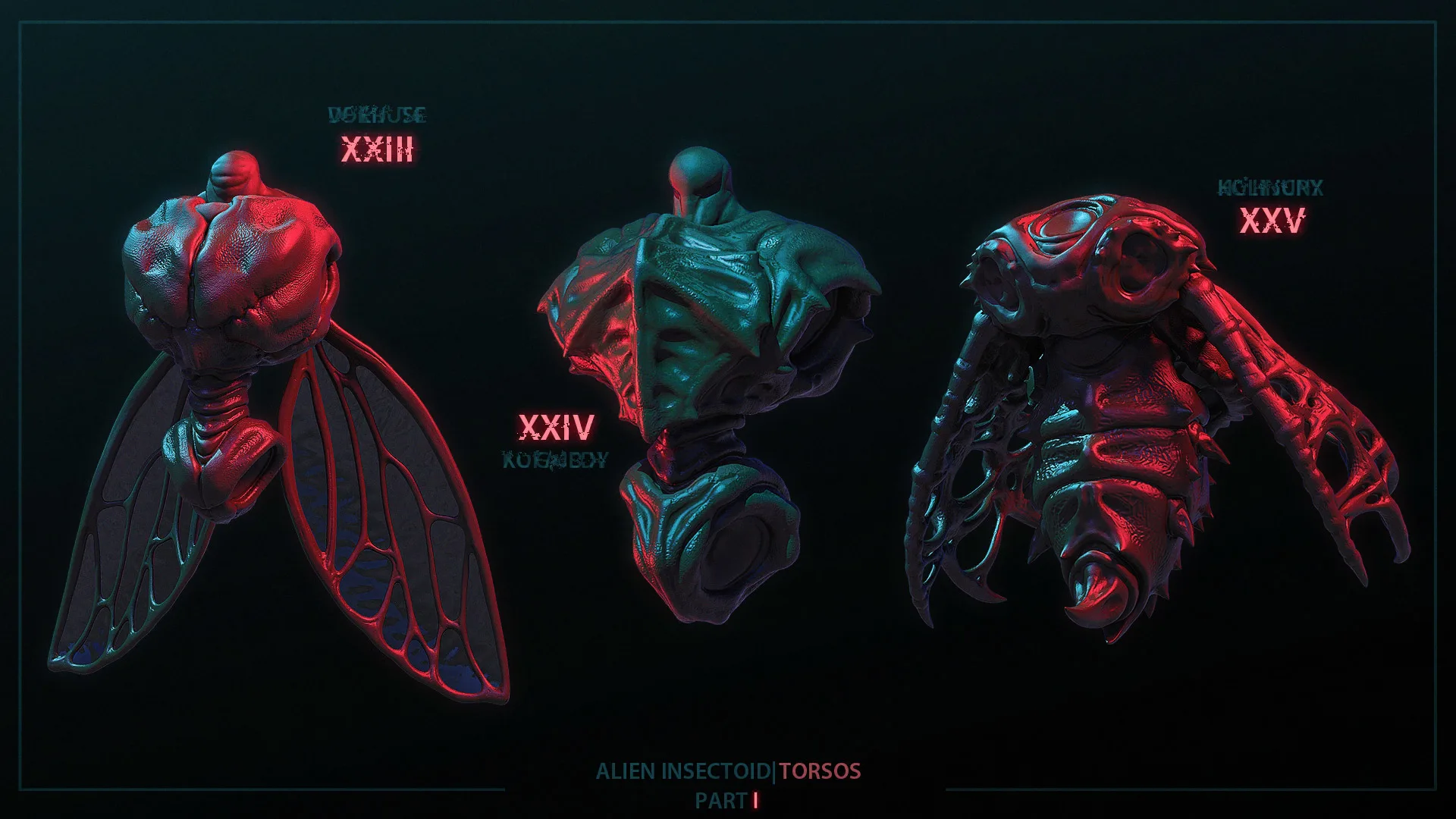 Alien Insectoid Torsos – 32 IMM Brushes Part I