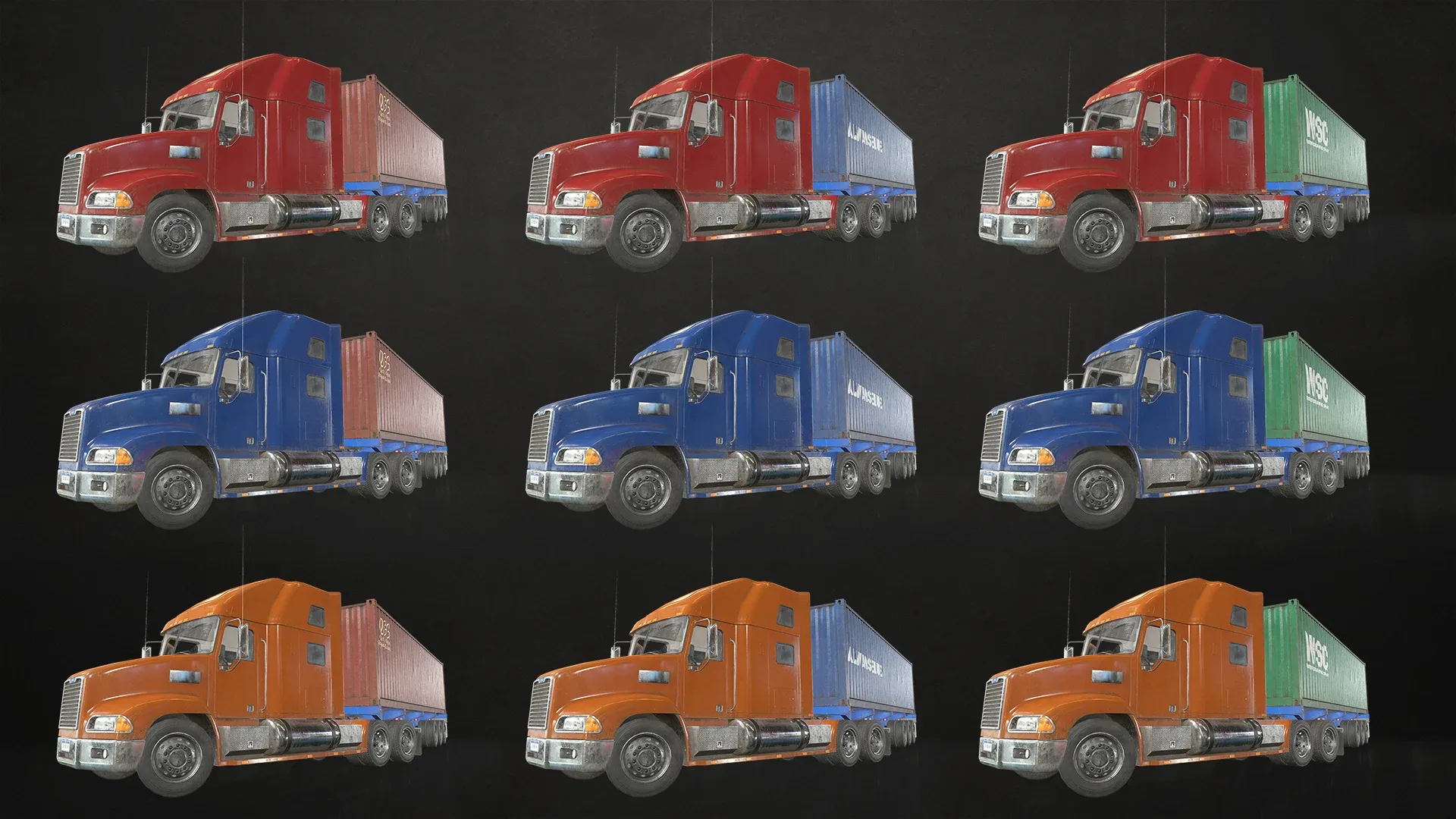 Semi Truck Collection - Low Poly