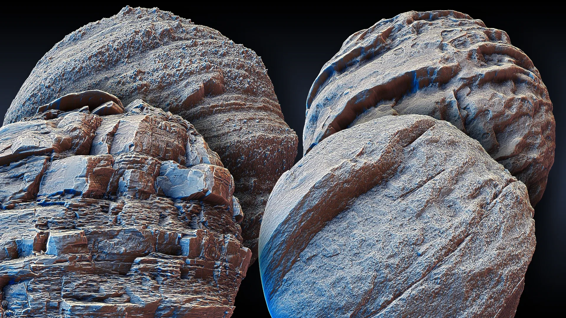 Ultra HQ Seamless Terrain / Rocks Sculpt brushes + Alpha/Height Maps Set Vol.8