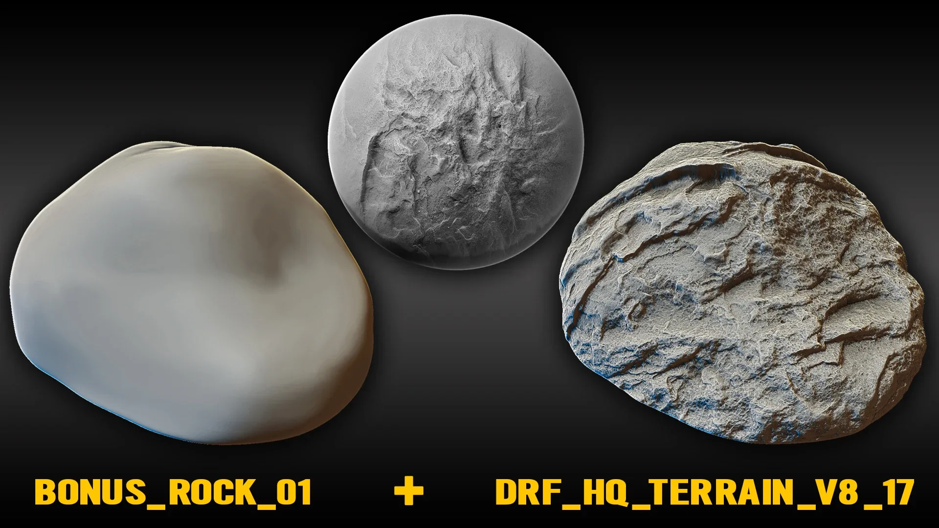 Ultra HQ Seamless Terrain / Rocks Sculpt brushes + Alpha/Height Maps Set Vol.8