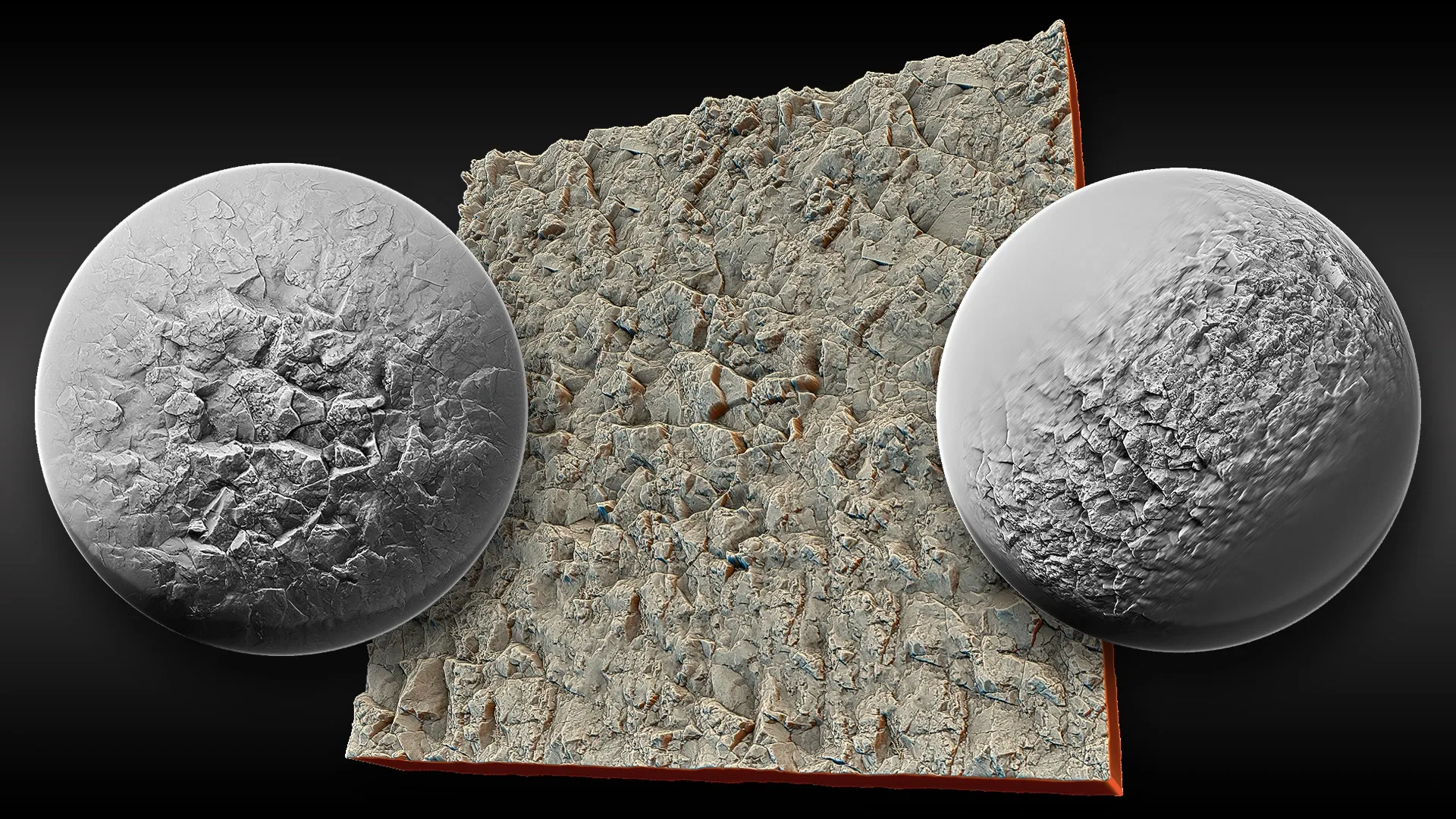 Ultra HQ Seamless Terrain / Rocks Sculpt brushes + Alpha/Height Maps Set Vol.8