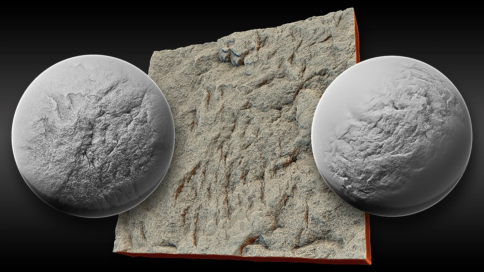 Ultra HQ Seamless Terrain / Rocks Sculpt brushes + Alpha/Height Maps Set Vol.8