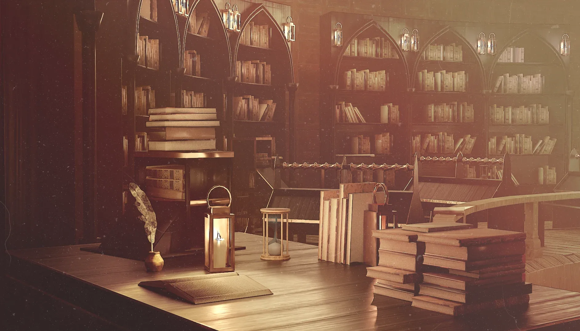 Medieval Library Model Pack (Black) low-poly