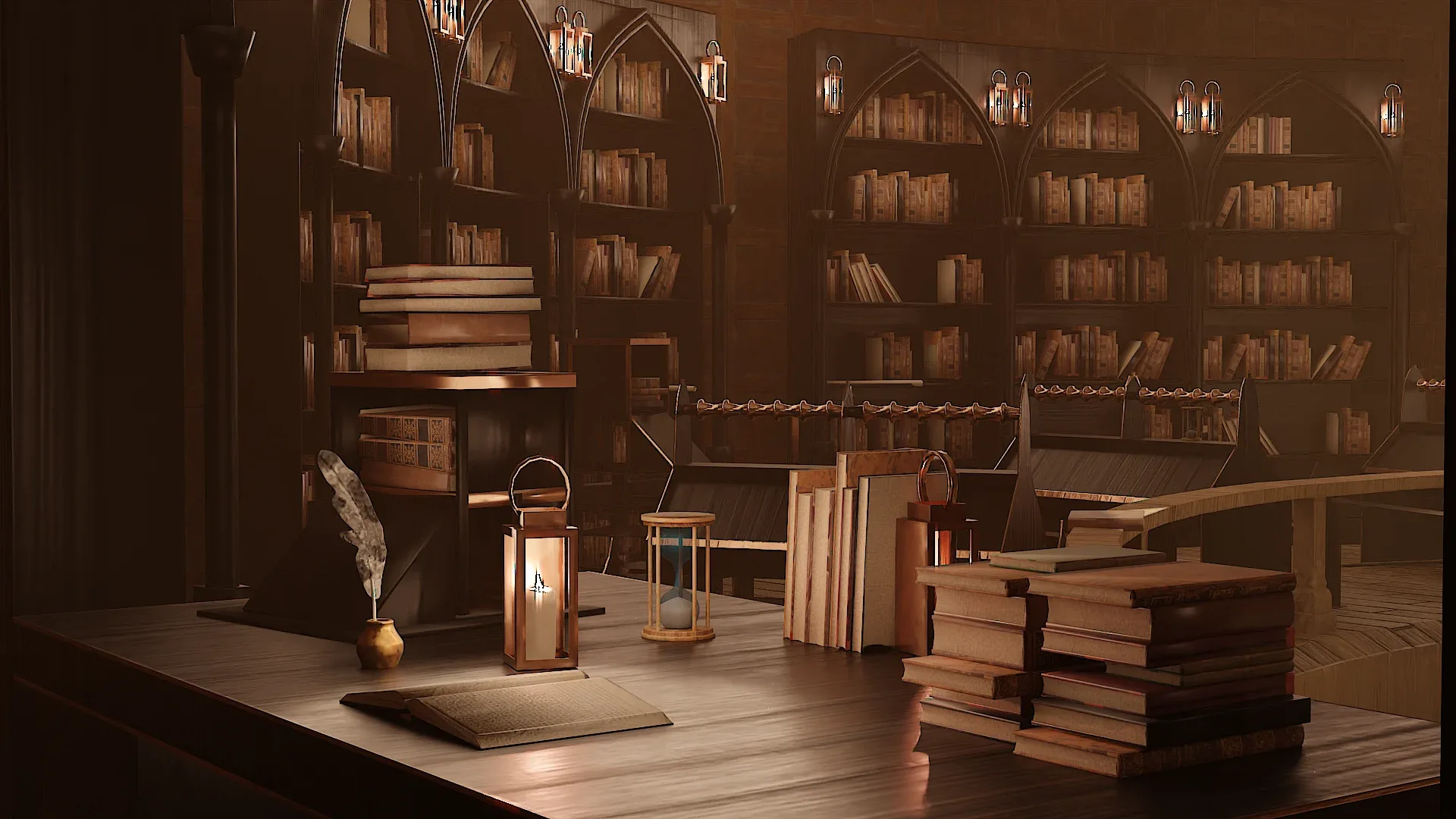 Medieval Library Model Pack (Black) low-poly