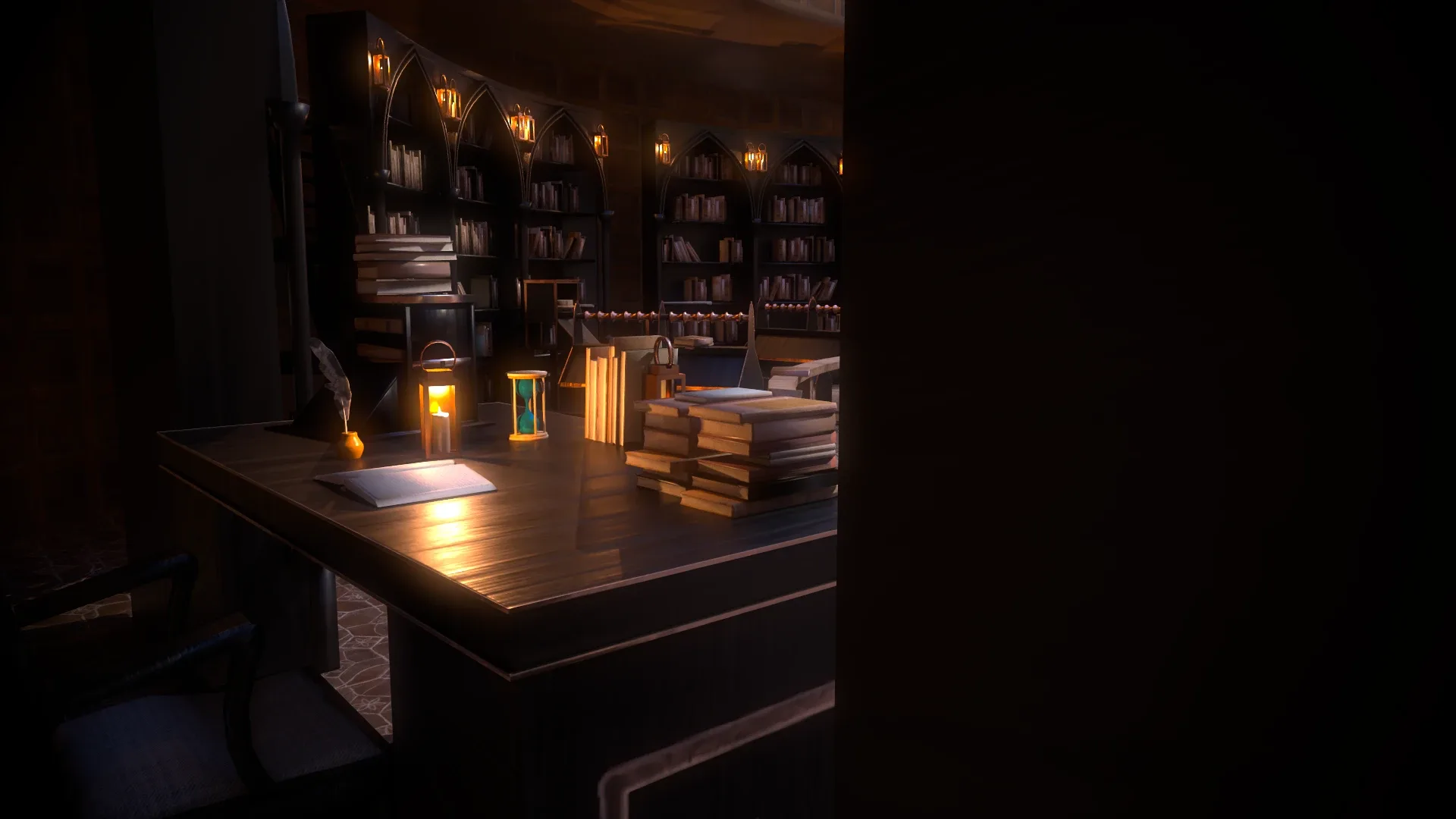 Medieval Library Model Pack (Black) low-poly