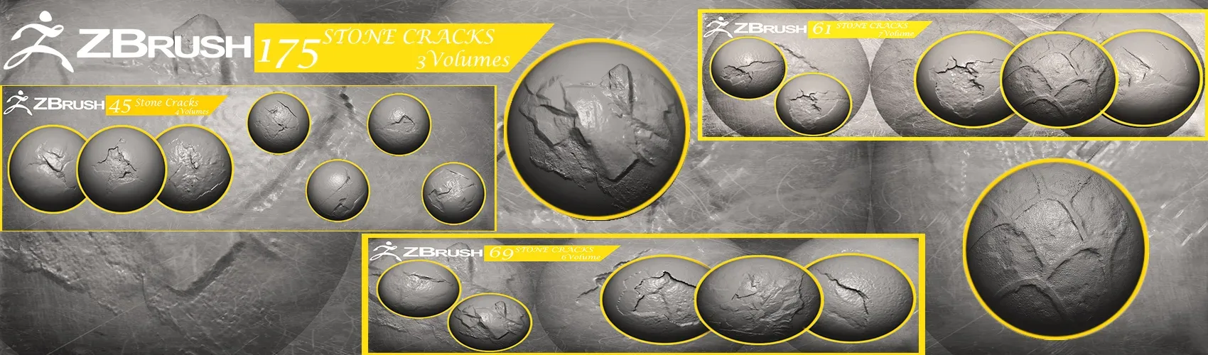 Stone Cracks Brushes 3 Volumes