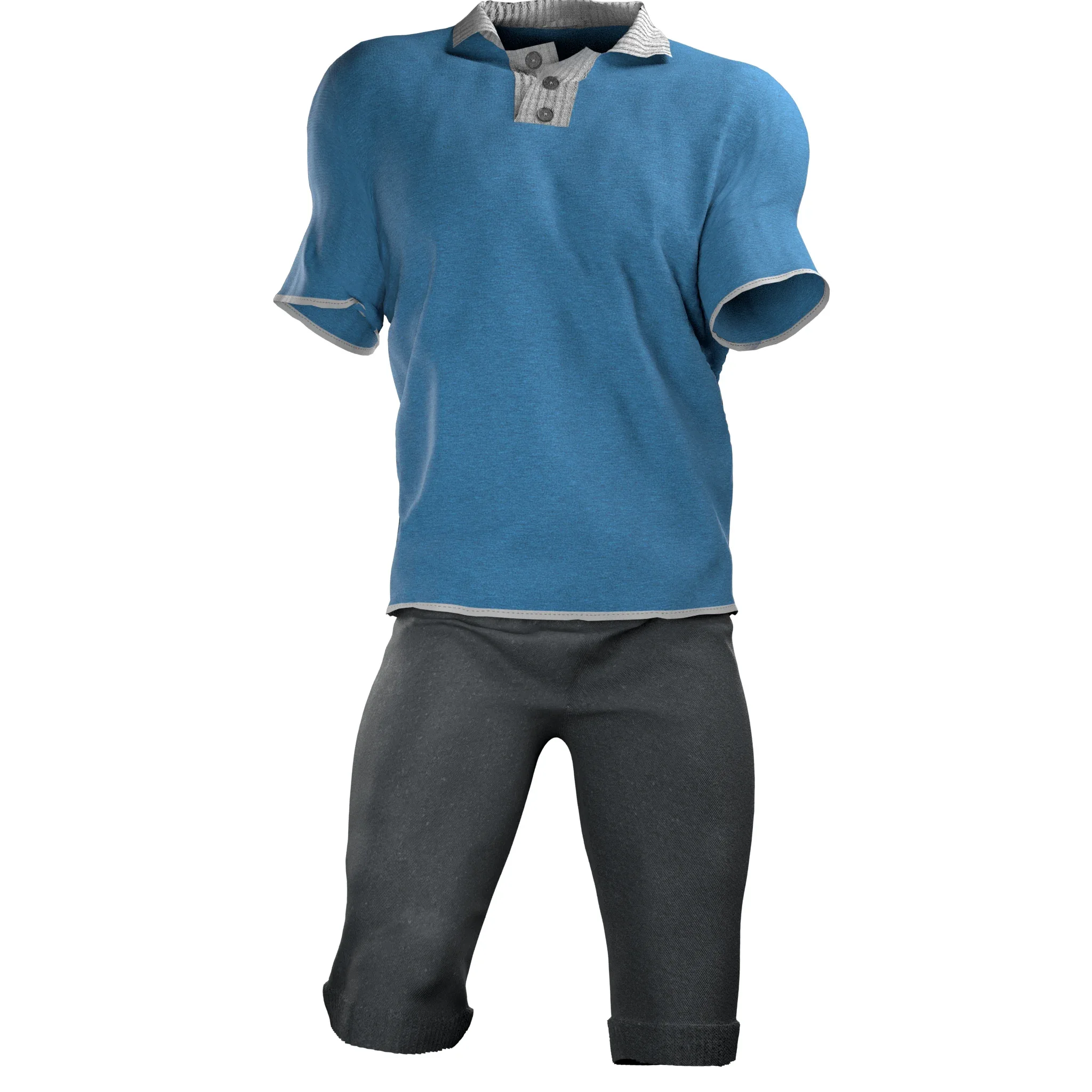 Polo shirt & shorts (Marvelous Designer & Clo3d & FBX & OBJ & Texture)