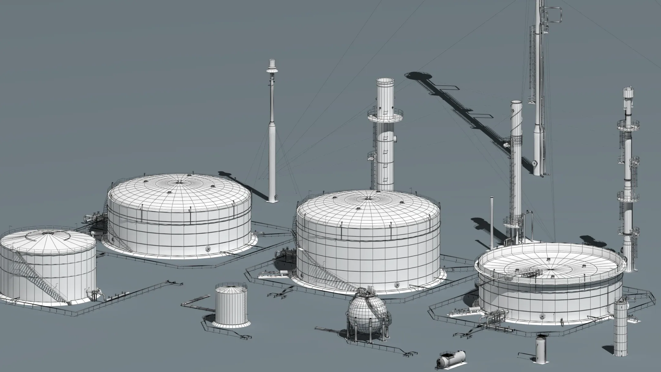 Oil Tanks and Flare Stacks