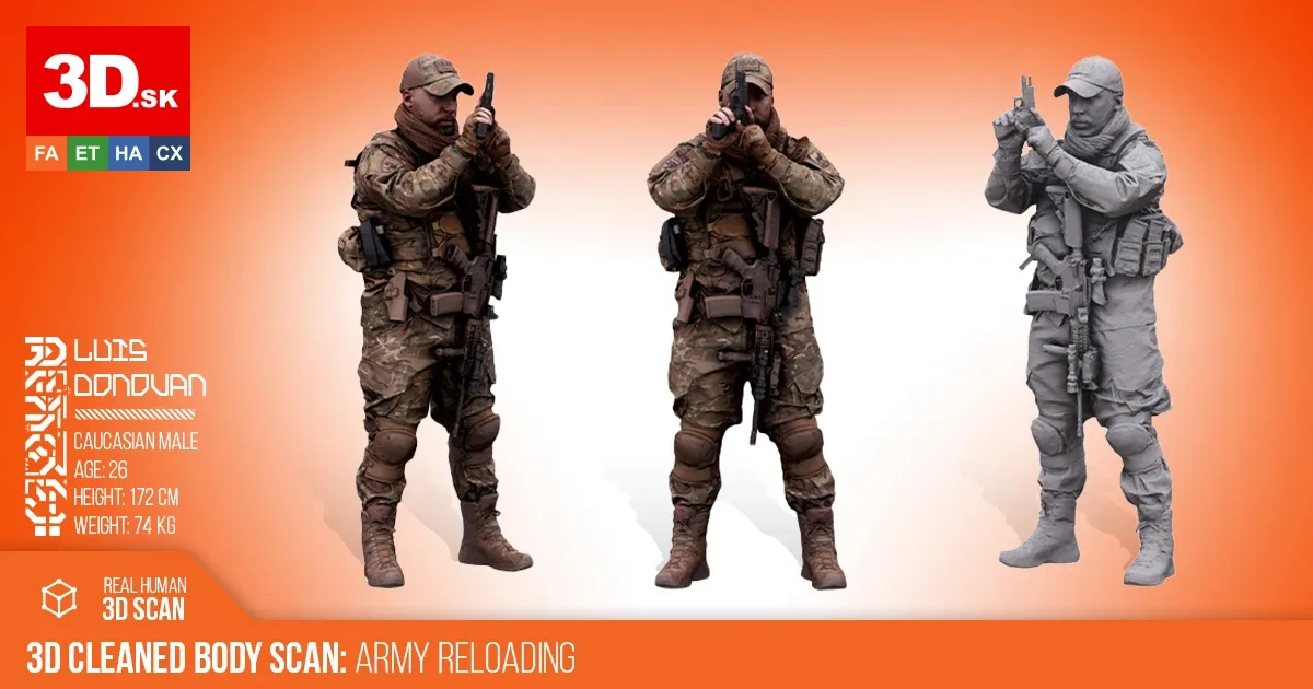 Cleaned Body Scan | 3D Model Luis Donovan Army Reloading