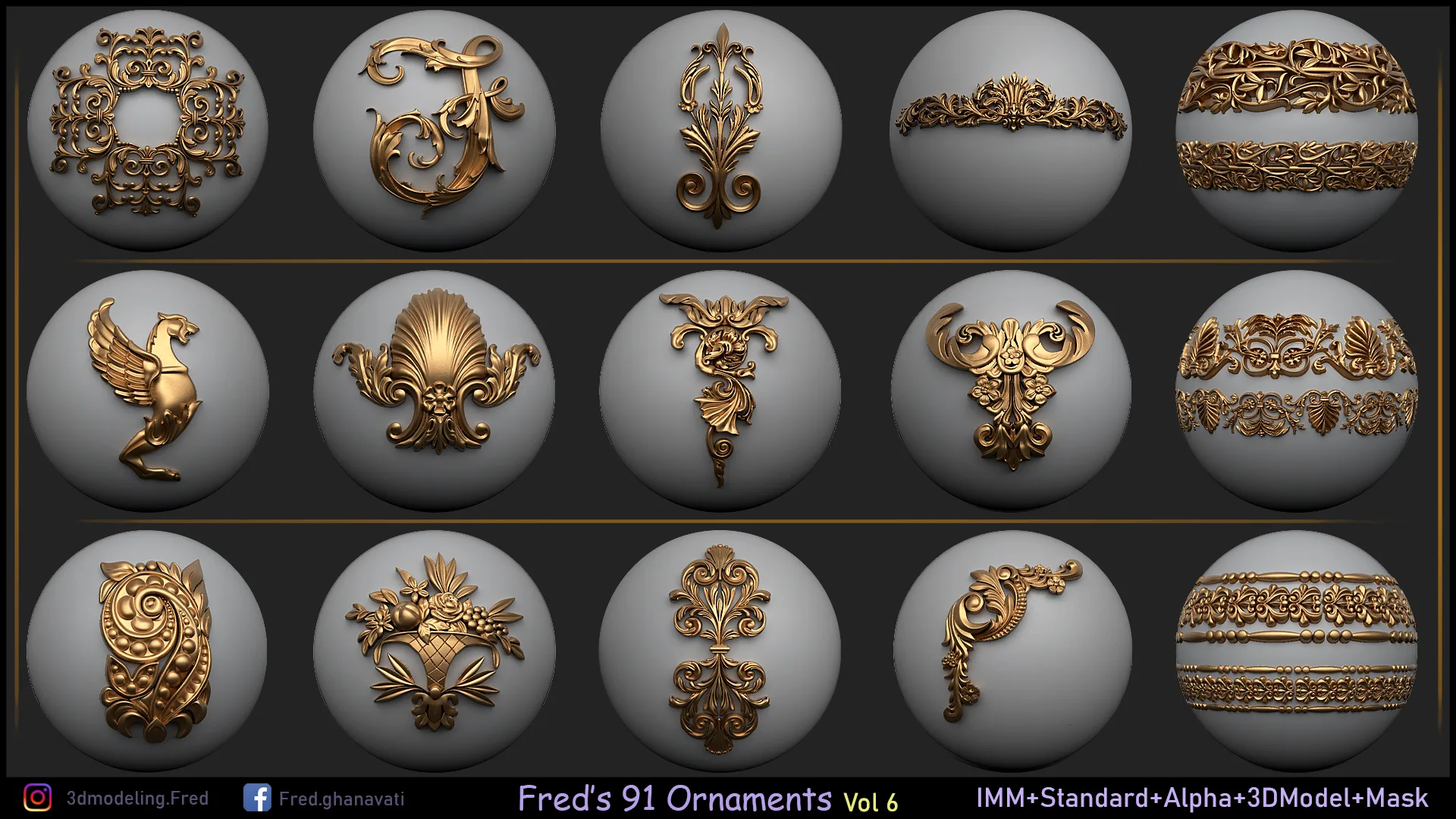 Fred's 91 Ornament Vol 6 IMM+3dModels