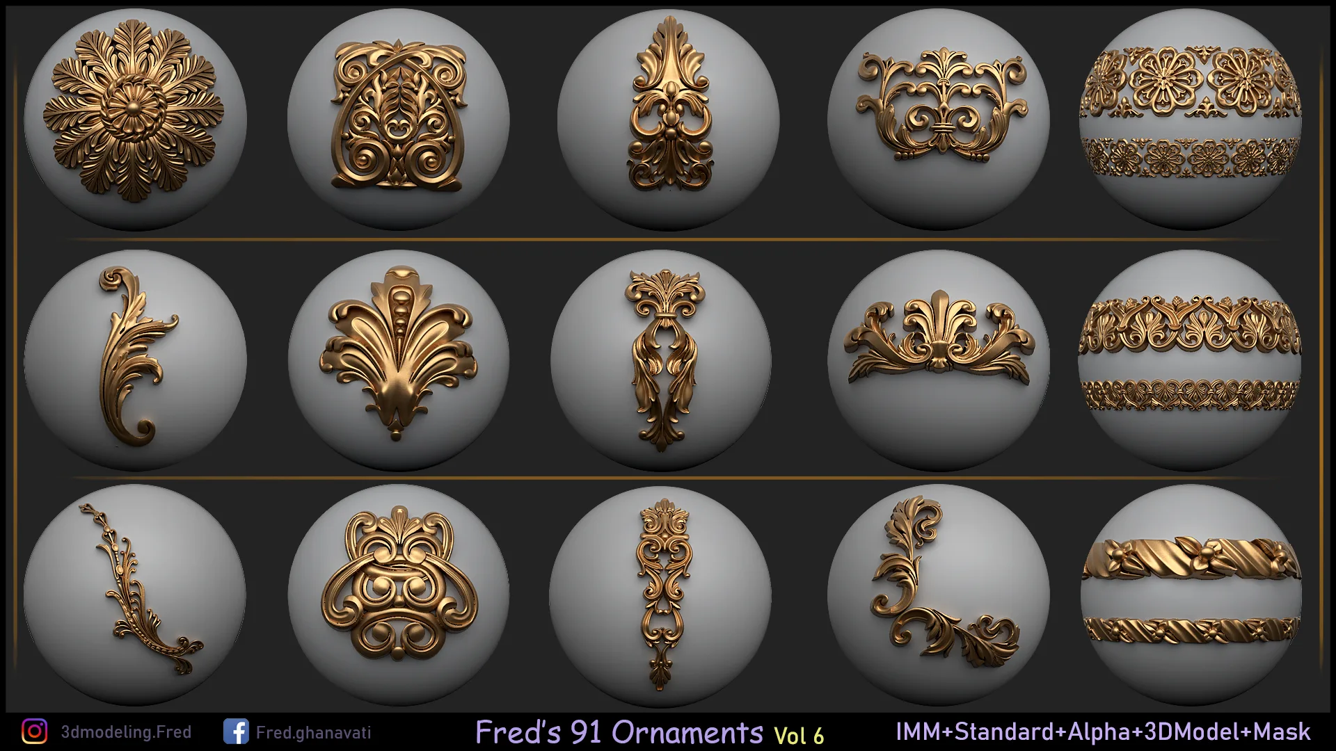 Fred's 91 Ornament Vol 6 IMM+3dModels