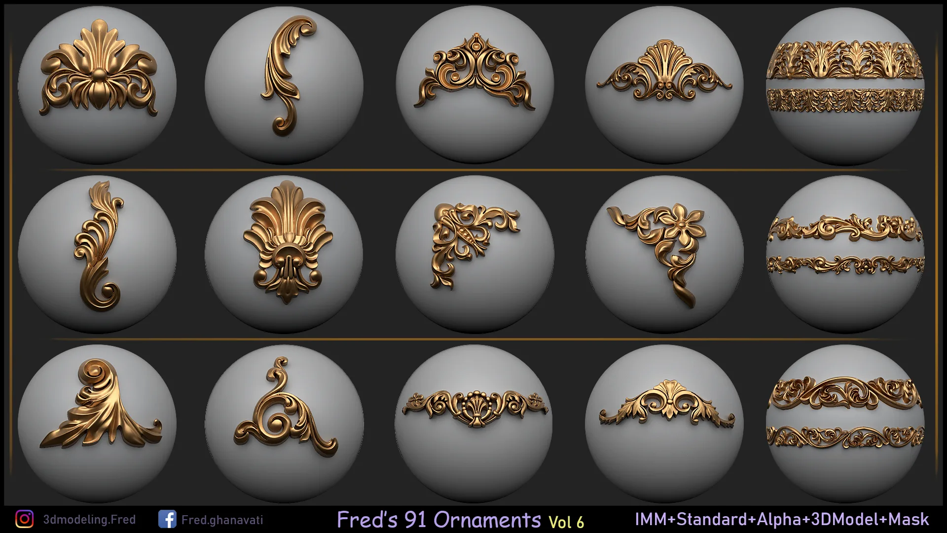 Fred's 91 Ornament Vol 6 IMM+3dModels