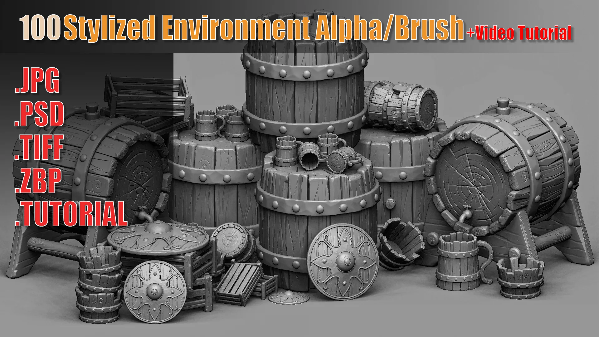 100 Stylized Environment Alpha/Brush + Video Tutorial