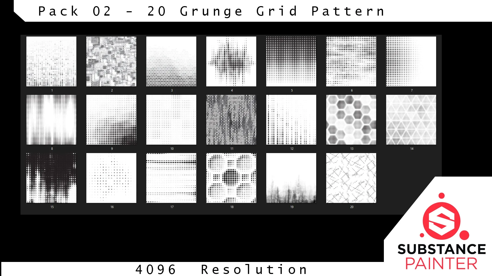 Pack 02 - 20 Grunge Grid Pattern