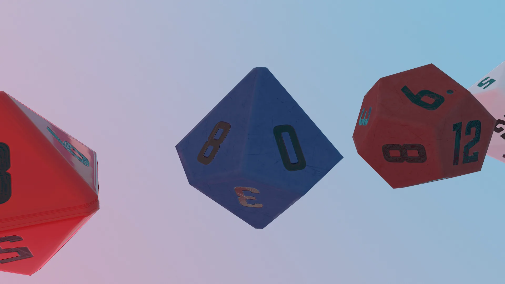 Collection Dice set for role-playing games - game ready PBR