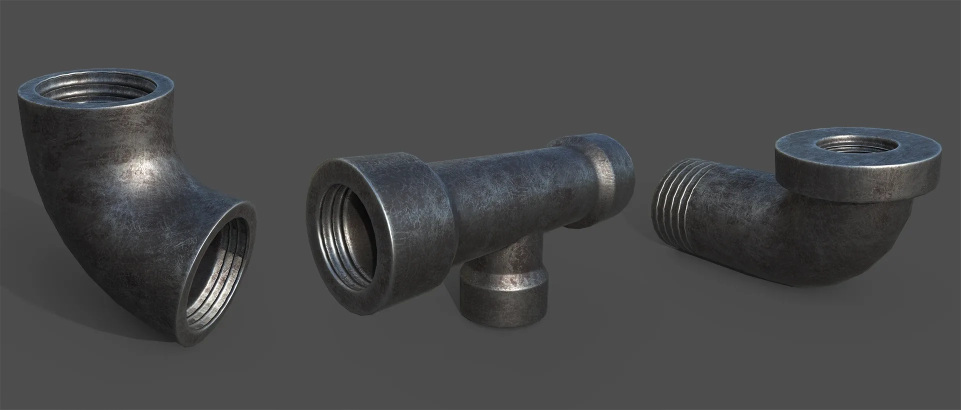 Plumbing Parts Kit Lowpoly 15 Pieces