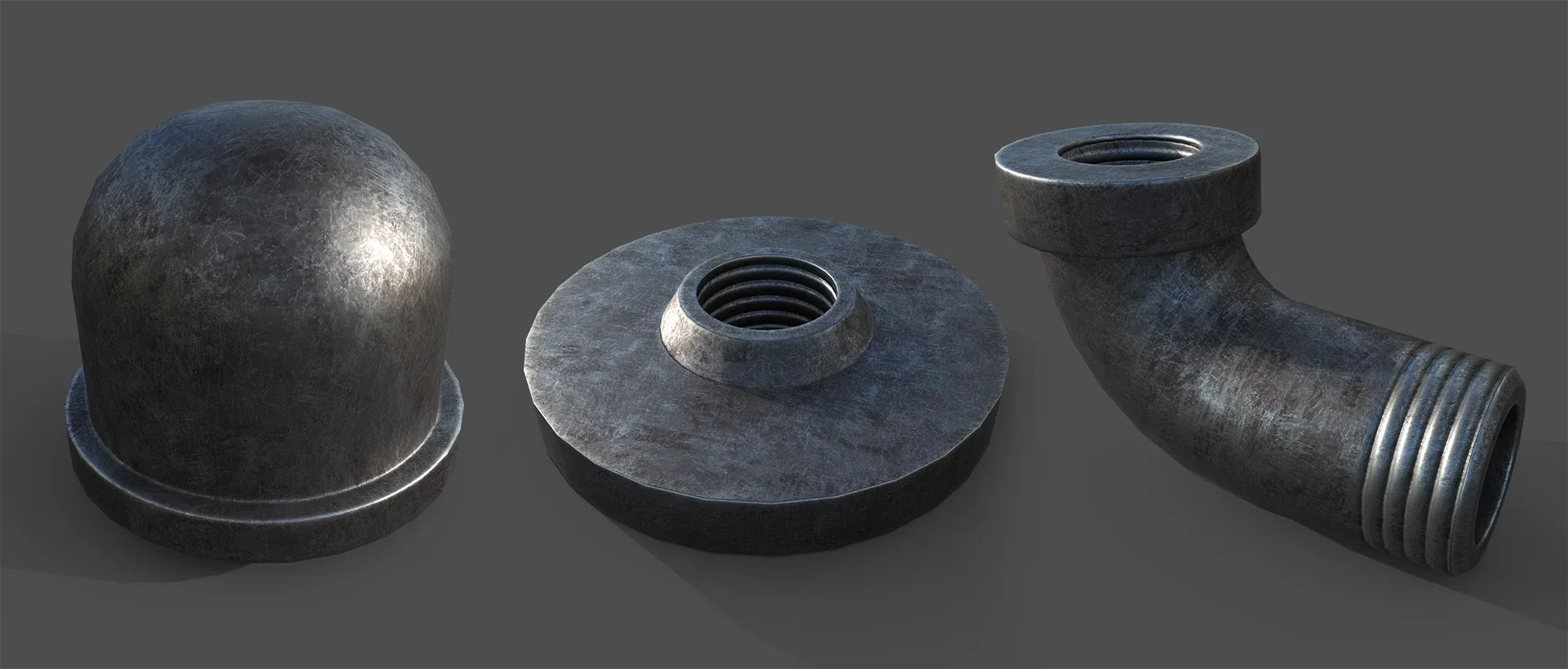 Plumbing Parts Kit Lowpoly 15 Pieces