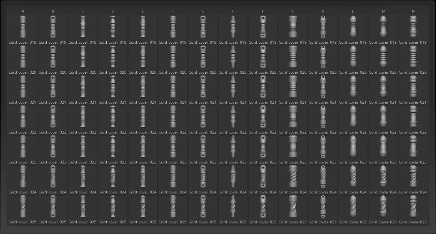 25 hollow cord midlle IMM Brush for Zbrush + 14 cover