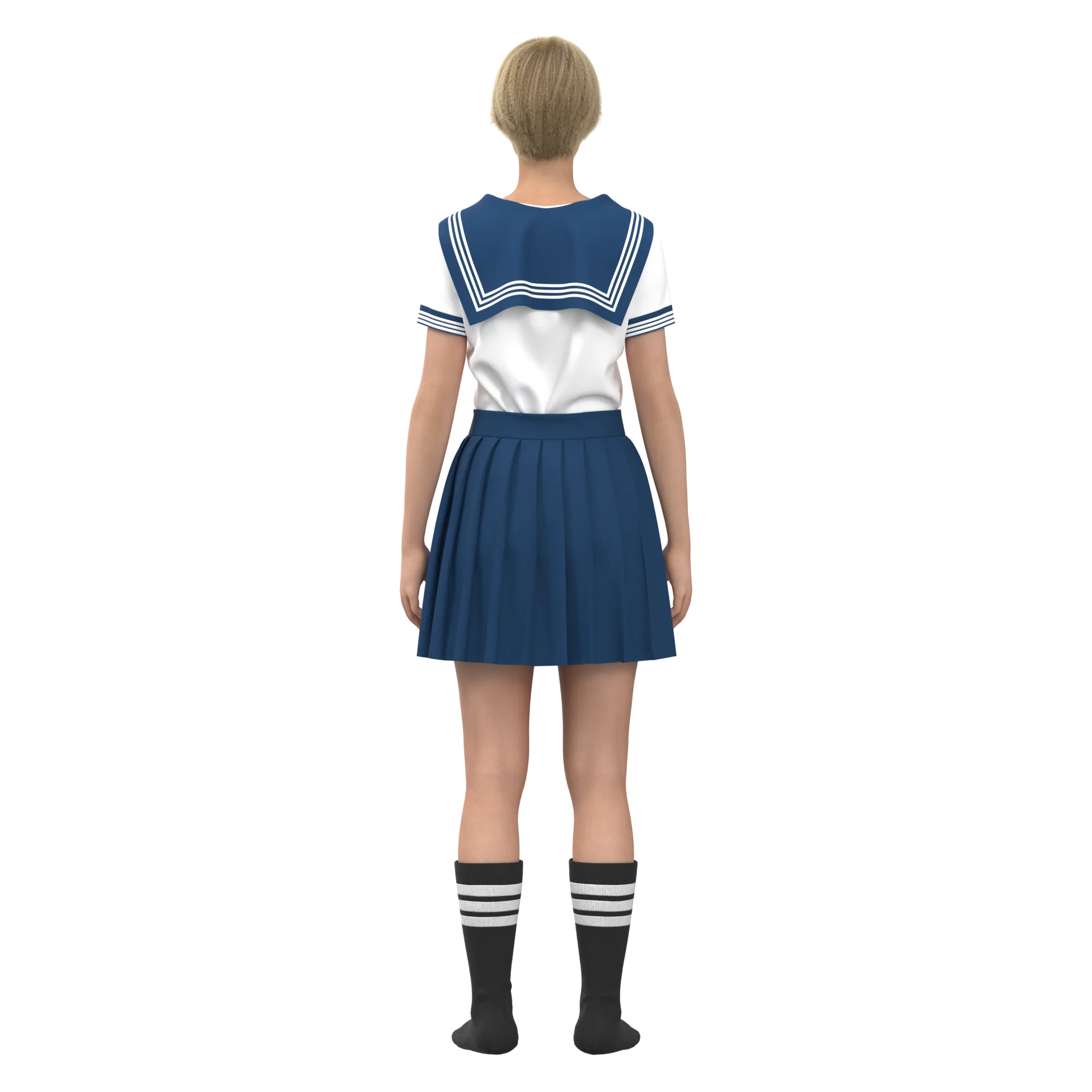 Sailor Uniform School, Marvelous Designer, Clo3d