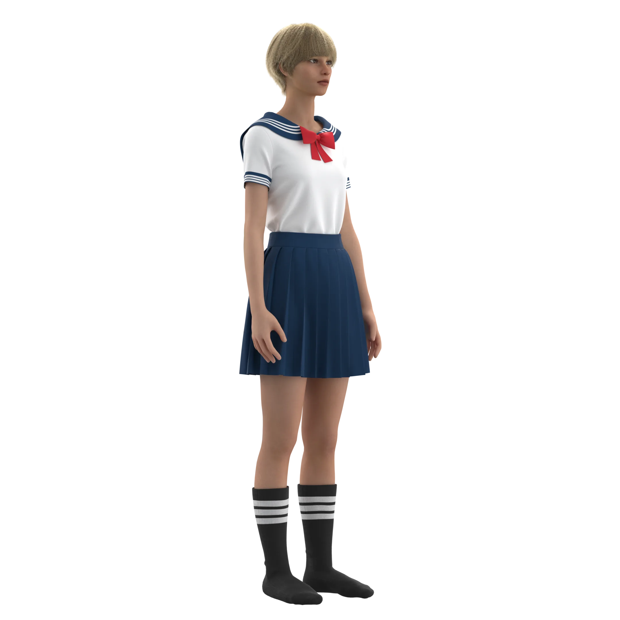 Sailor Uniform School, Marvelous Designer, Clo3d