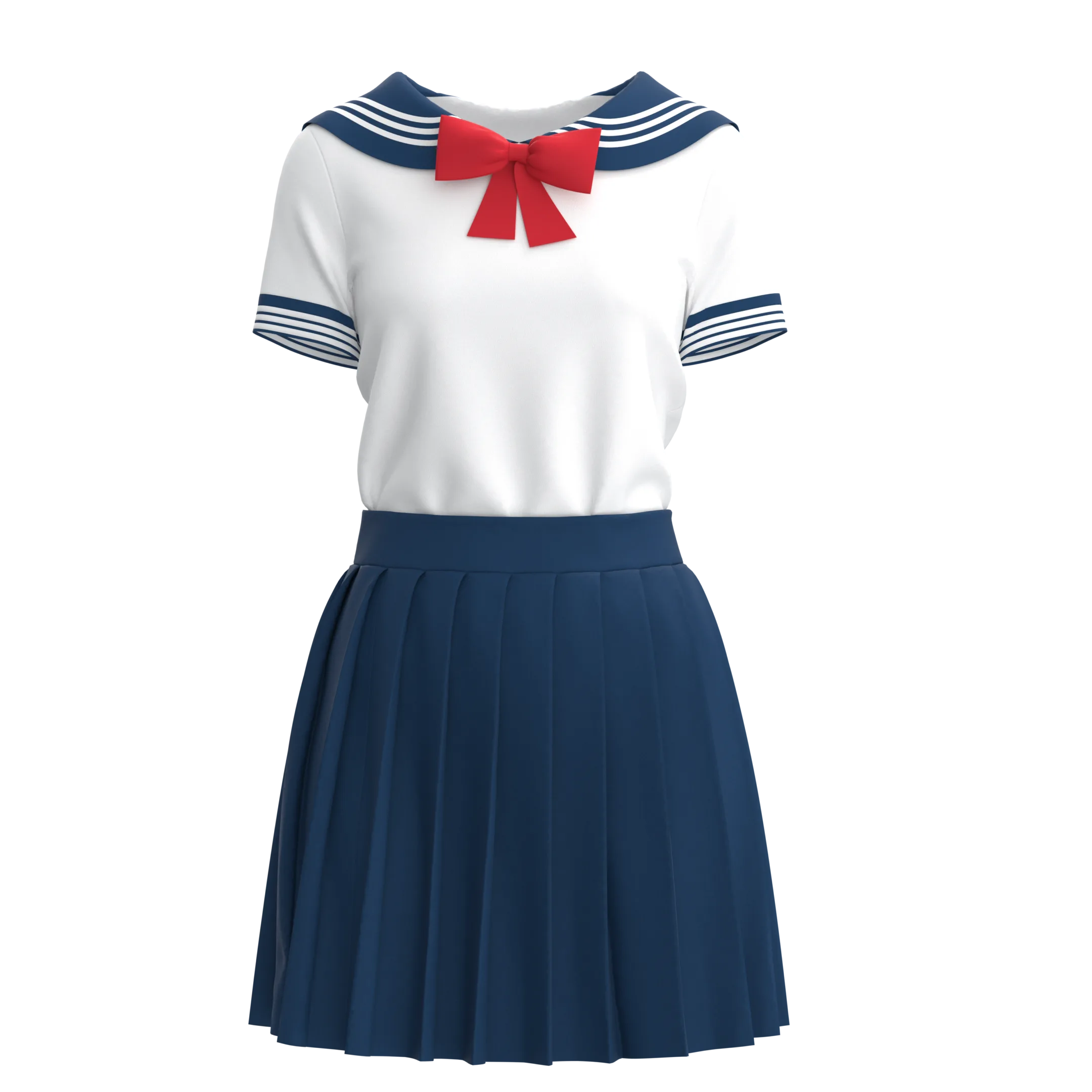 Sailor Uniform School, Marvelous Designer, Clo3d