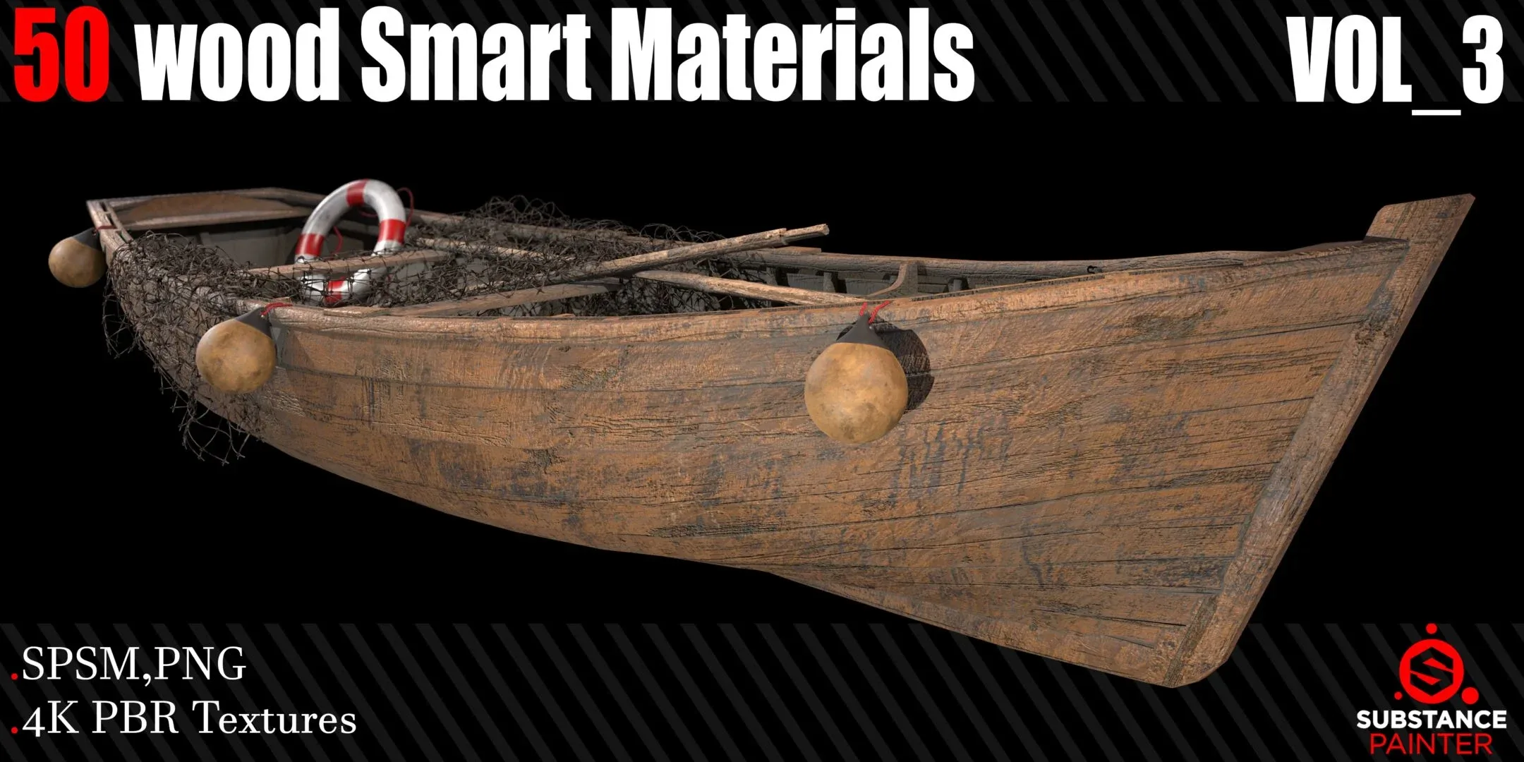 50 Wood Smart Materials + 4K PBR Textures Vol_3