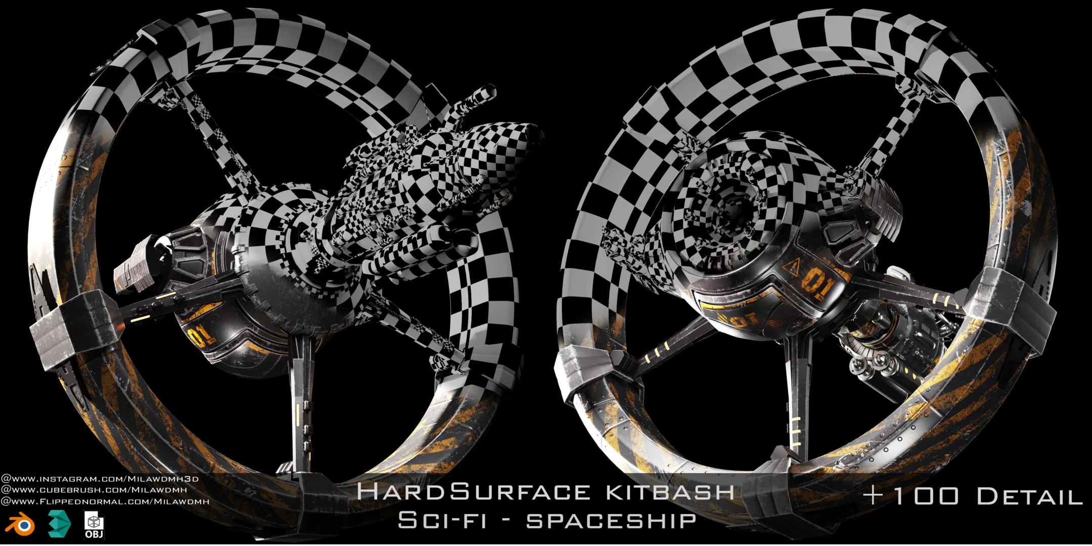 Sci-Fi Spaceship - Hardsurface Kitbash