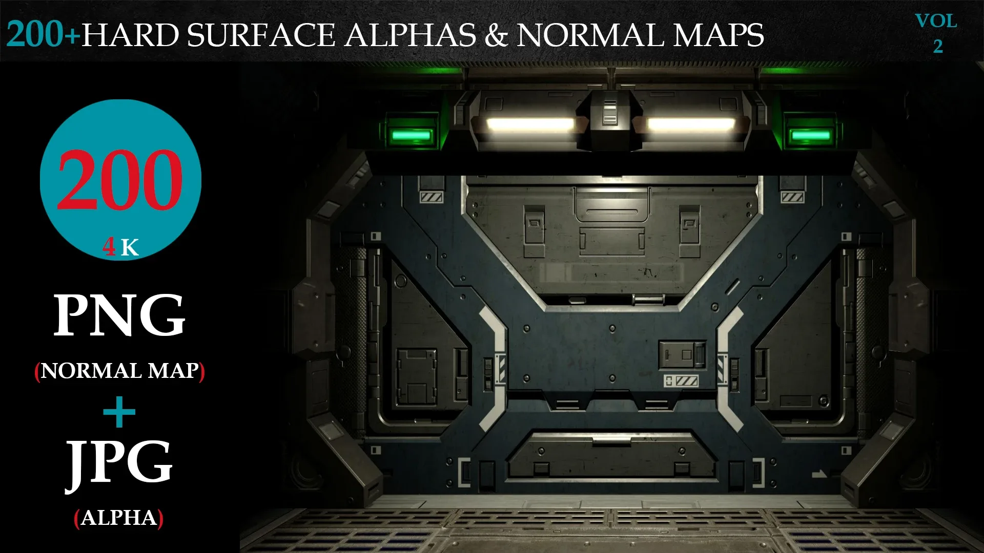 200+HARD SURFACE ALPHAS & NORMAL MAPS-vol 2