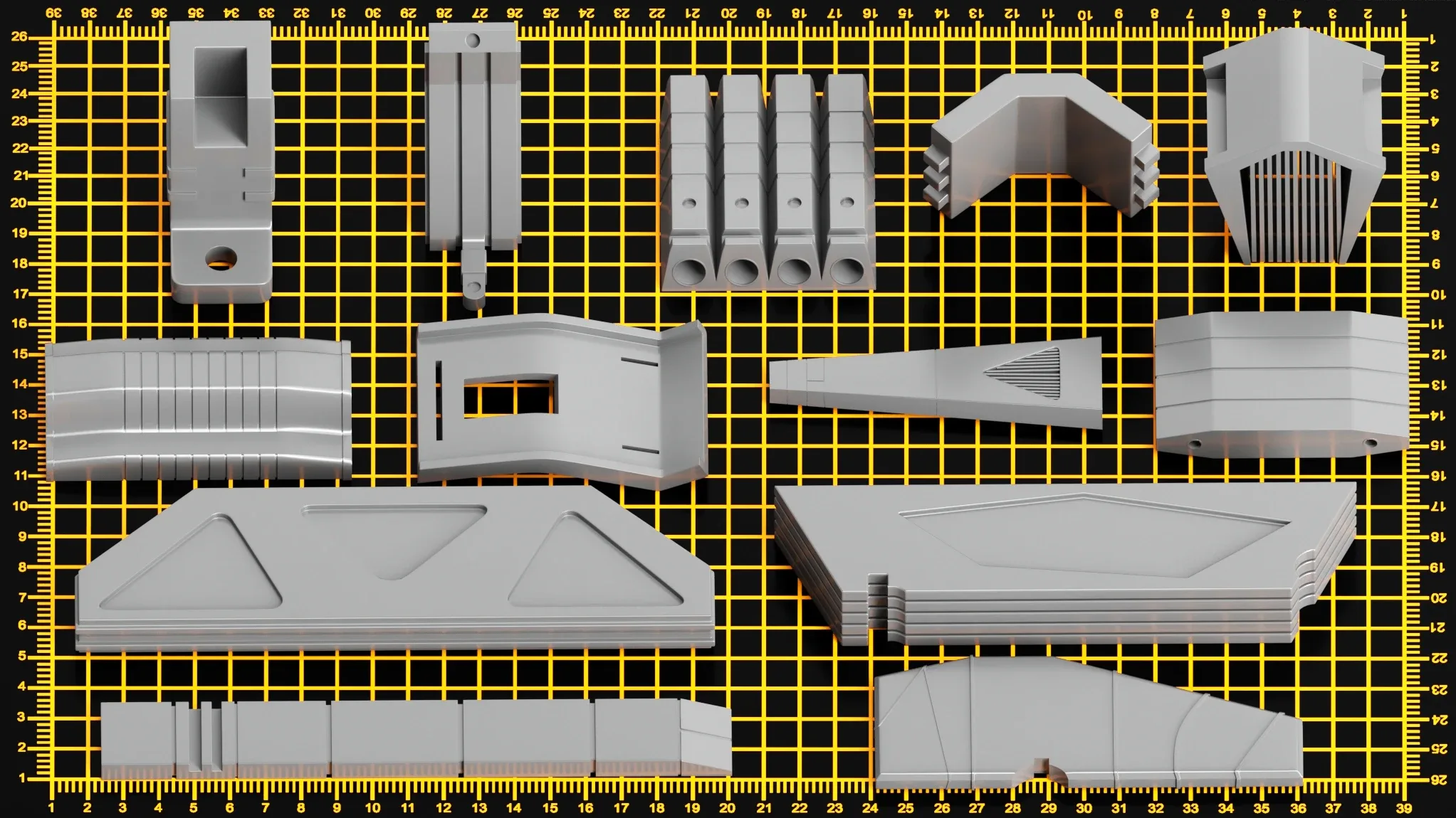 300 Details Hard Surface _Sci-Fi Kitbash VOL 02