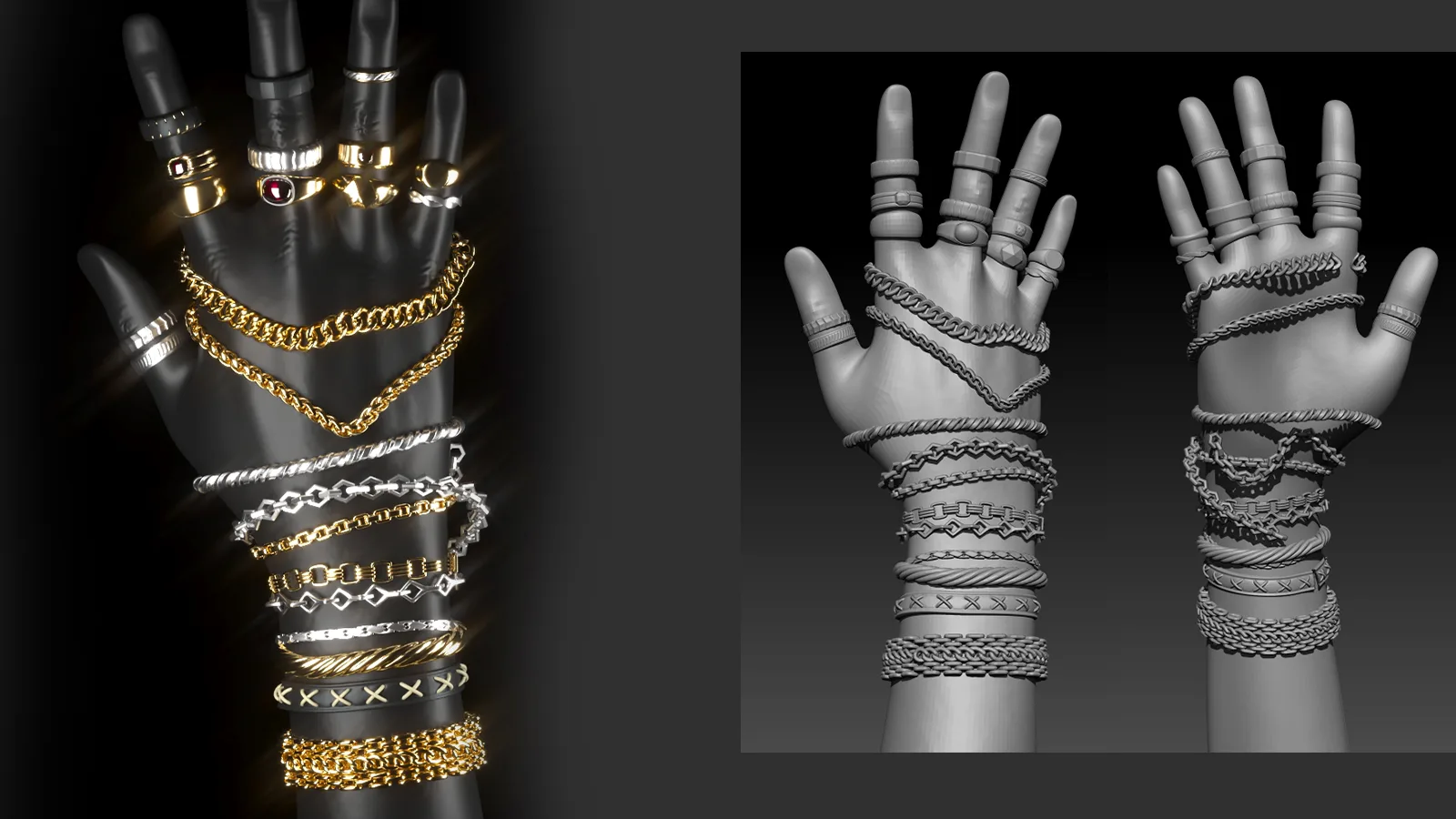 Jewelry imm Brush vol.2 + 3d Print Format (chain, ring, pendant)