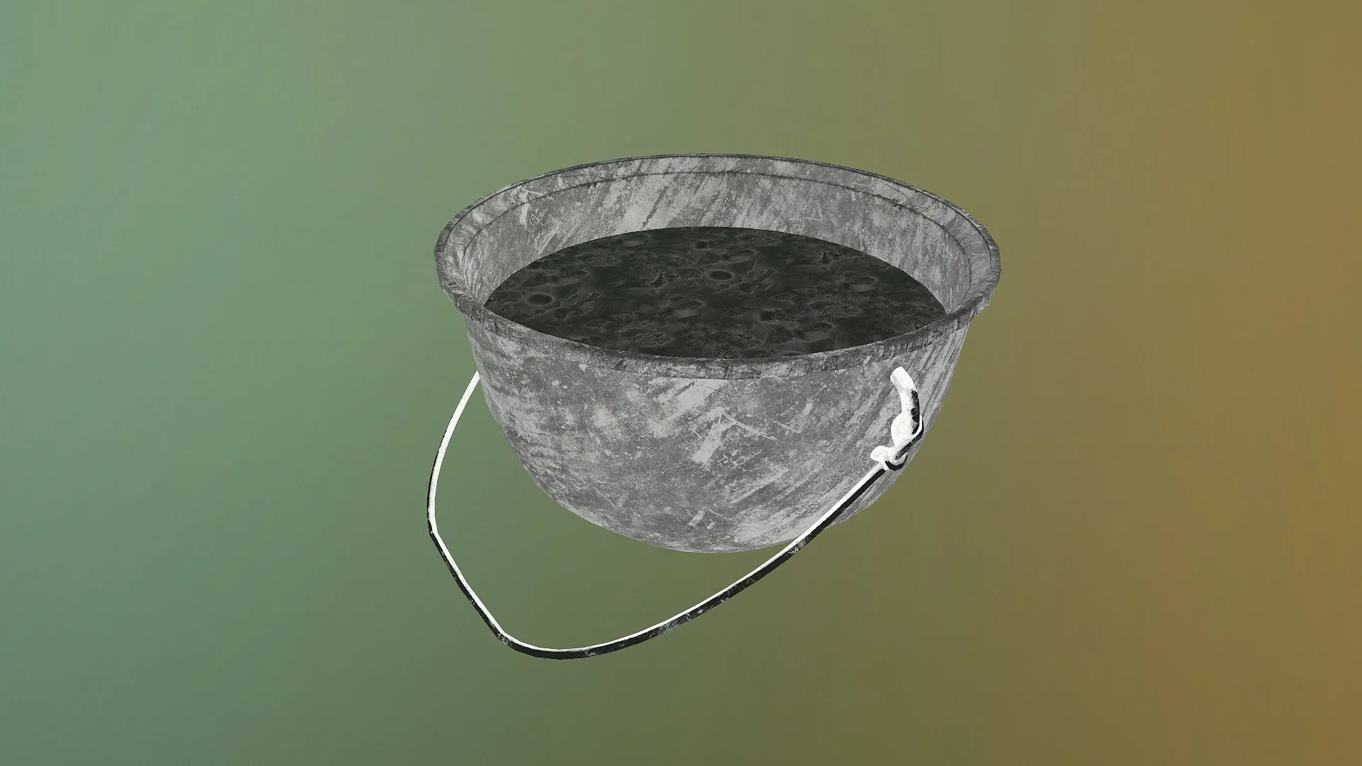 Old Cauldron With Stew Game Ready