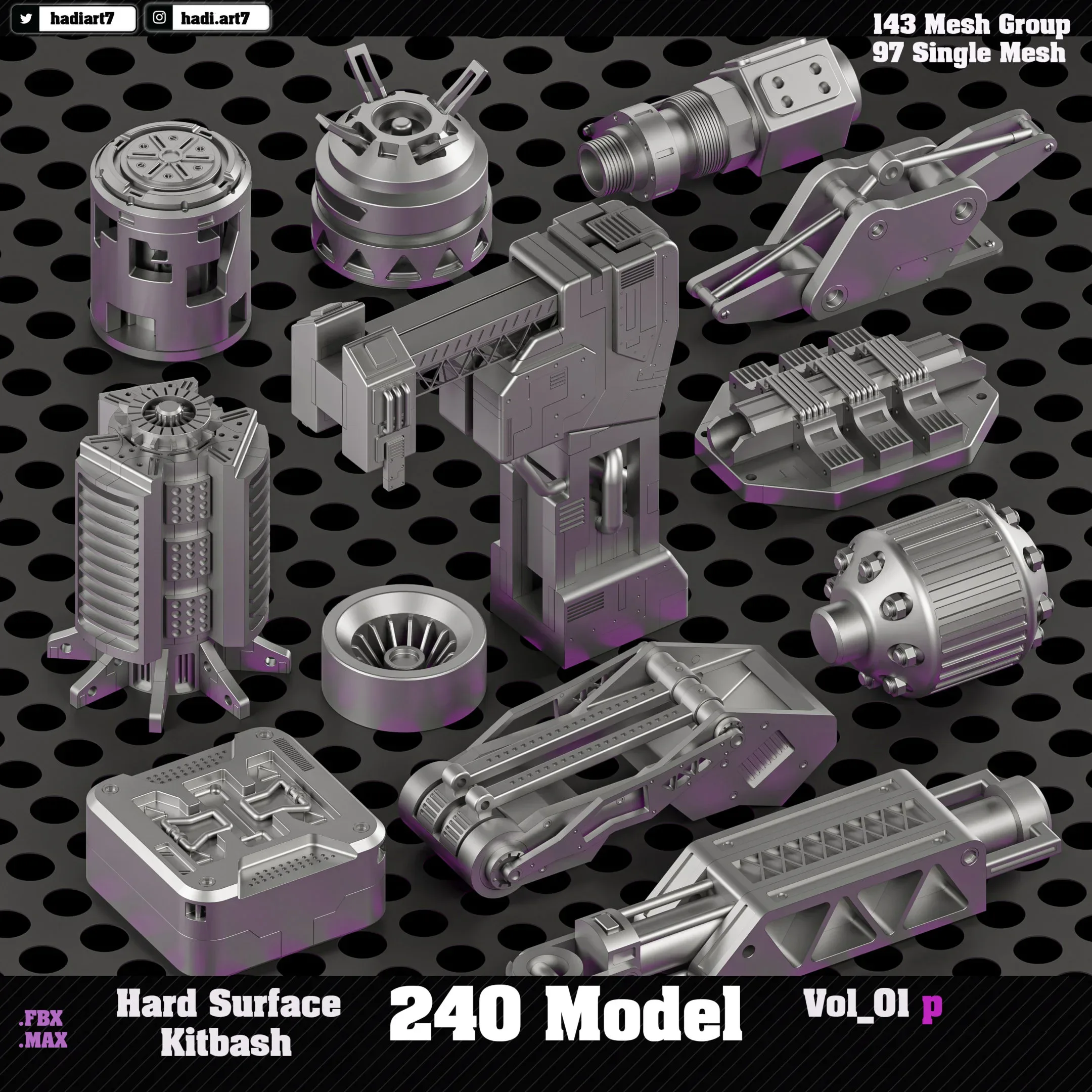 Hard Surface Kitbash 240 Model_VOL01P