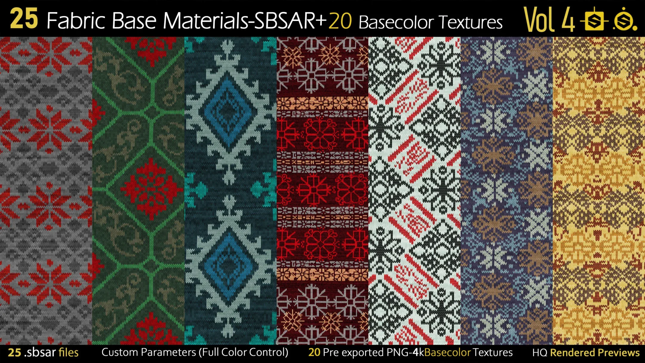 25 Fabric Materials-sbsar+20 Basecolor Textures