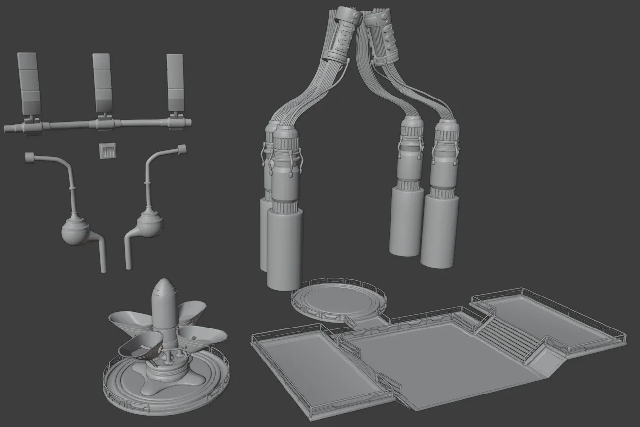 Sci fi Lab Assets Low and High poly +texture