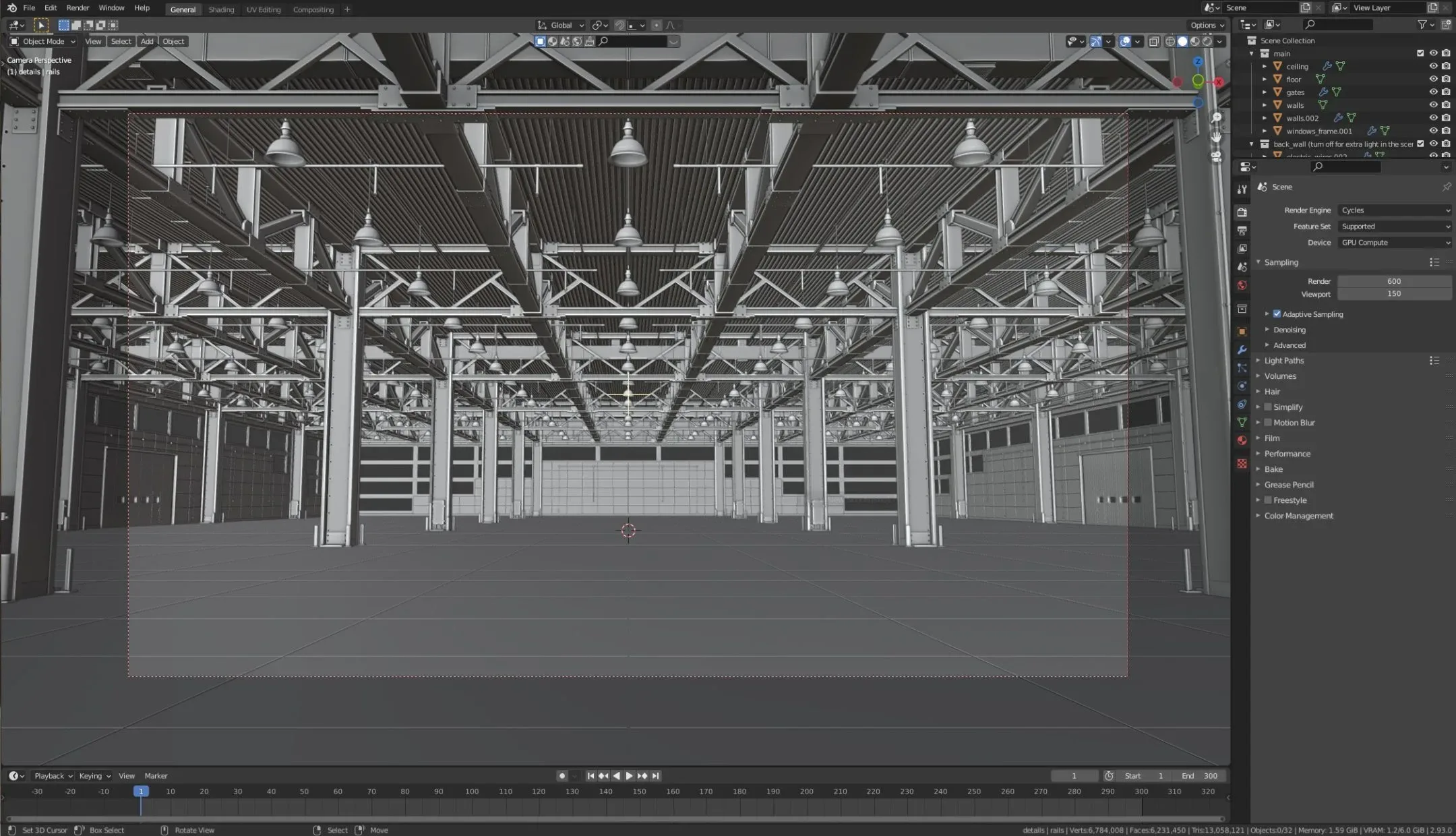 Warehouse Hipoly 3D Model