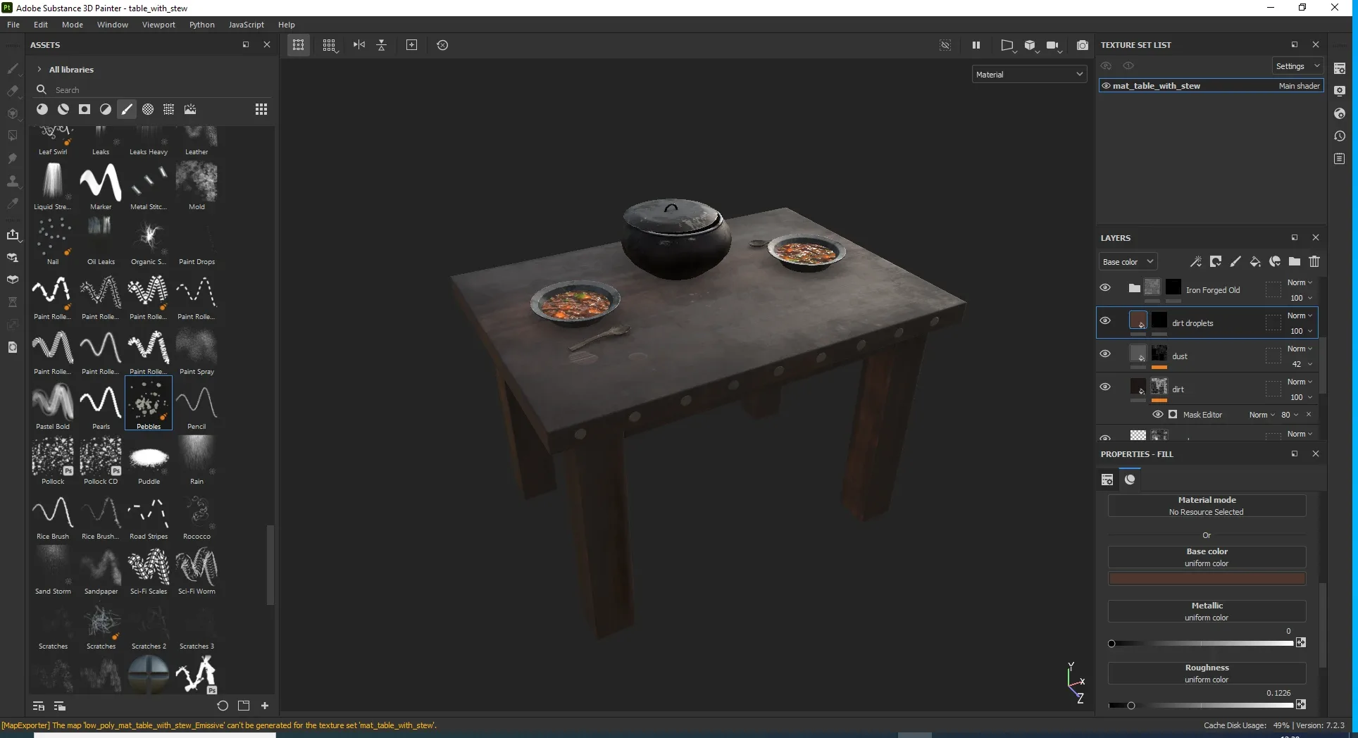 Medieval Table With Stew Game Ready