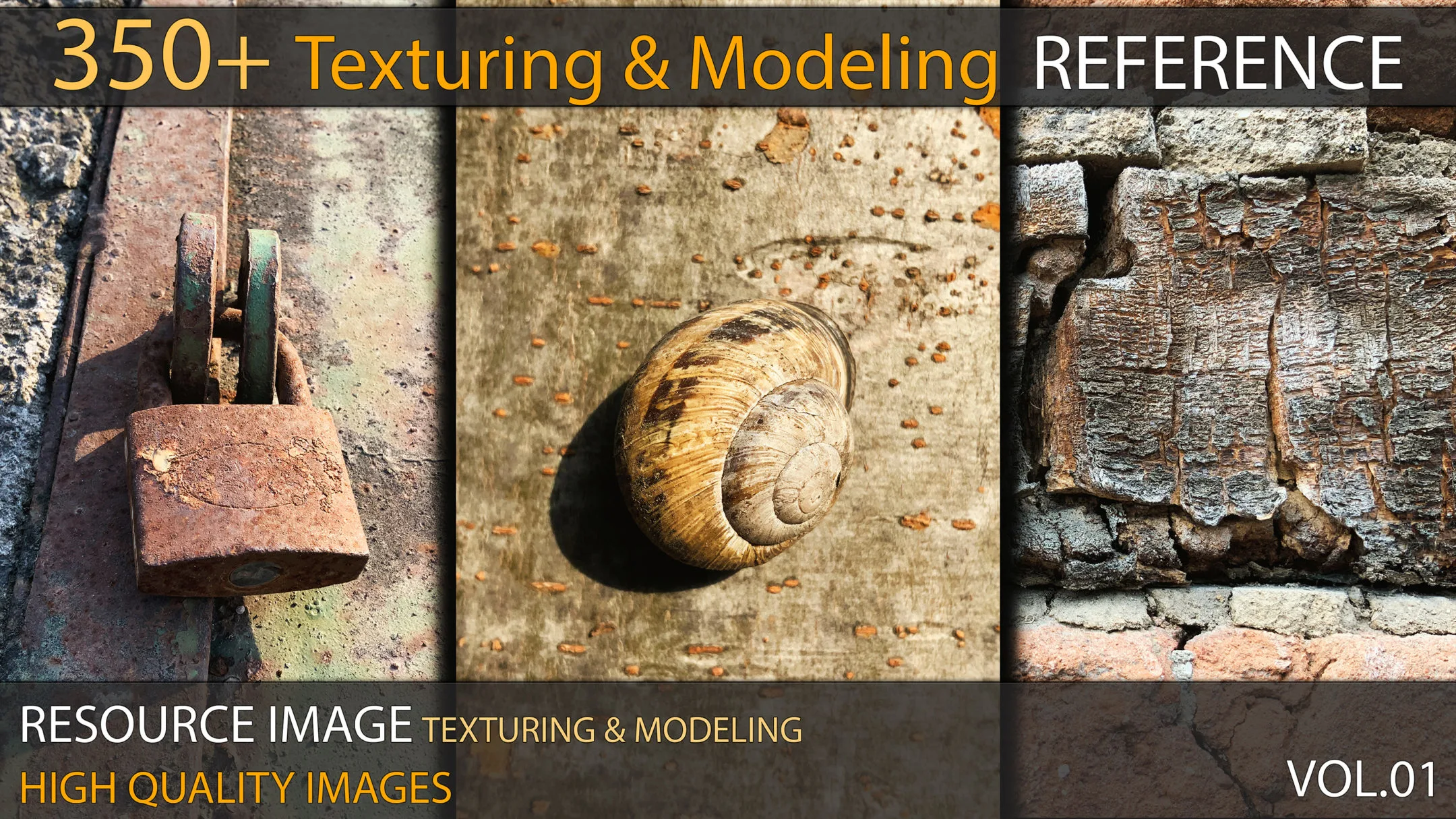 350+ Texturing & Modeling Reference - VOL 01