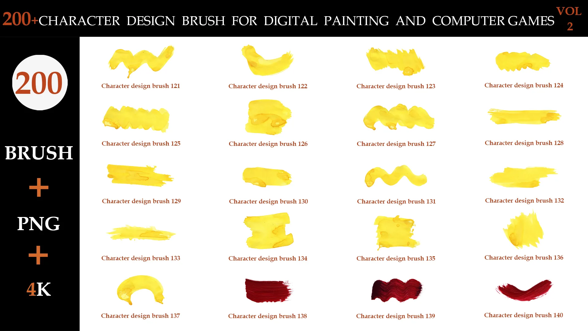 200+CHARACTER DESIGN BRUSH FOR DIGITAL PAINTING AND COMPUTER GAMES VOL:2