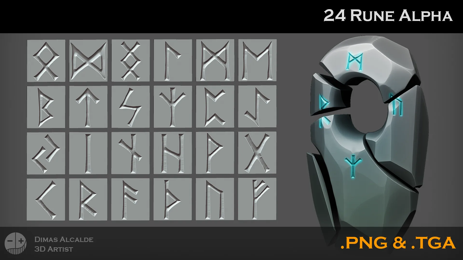 24 Celtic Runes Alpha 4K