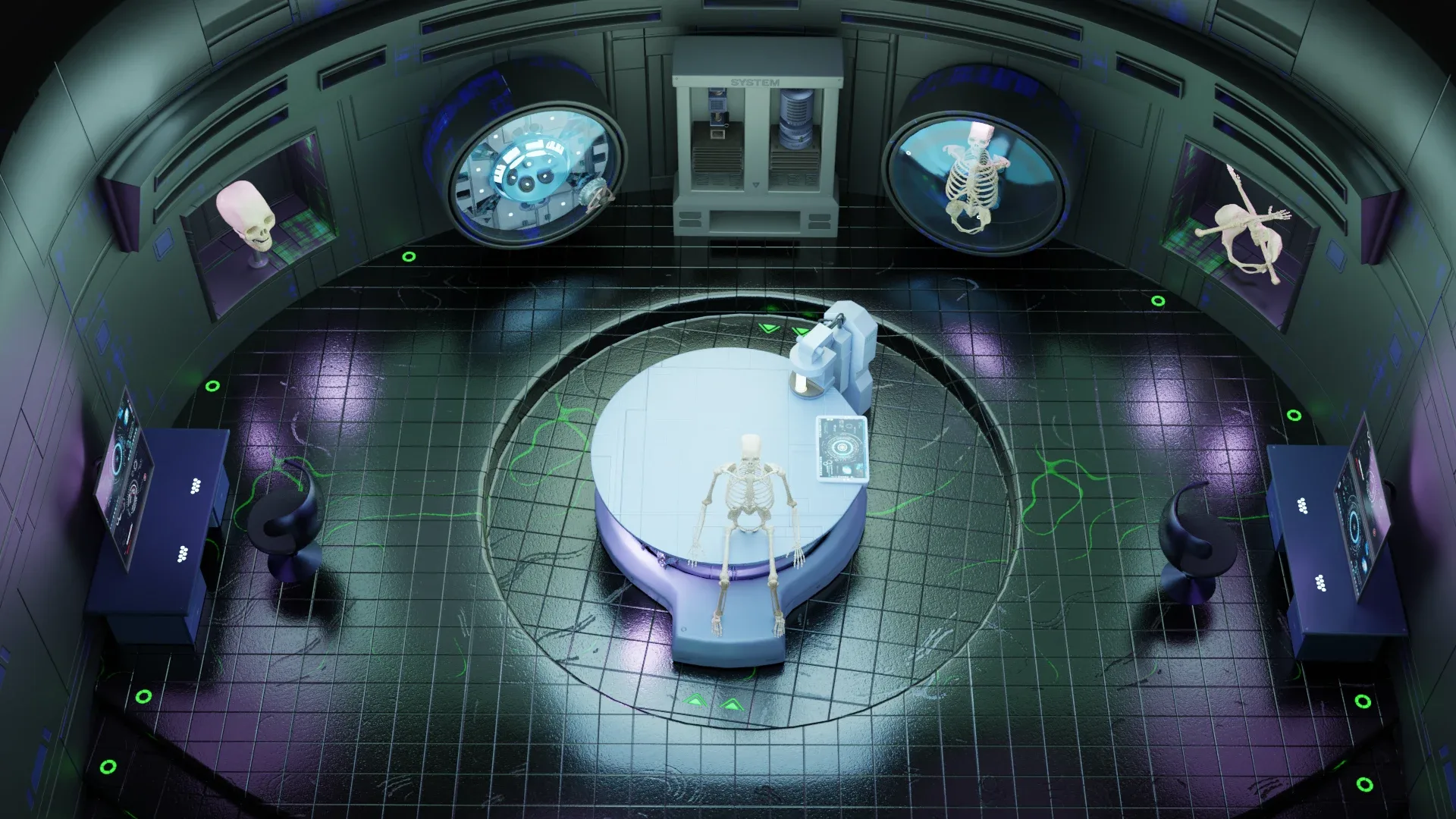 Sci-fi Lab Assets Low and High Poly with Texture Game Ready