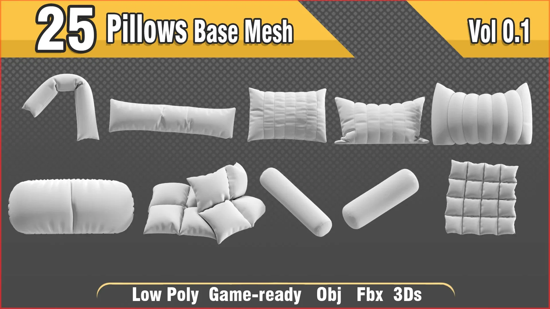 25 Pollow Base Mesh vol 0.1 - Lowpoly + uv