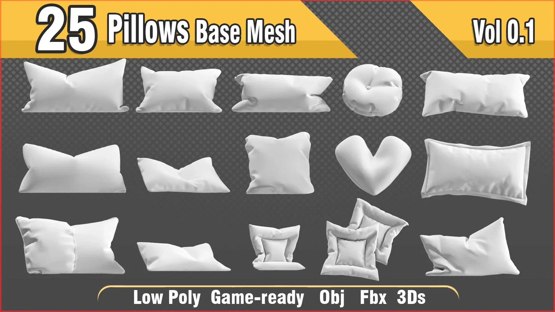 25 Pollow Base Mesh vol 0.1 - Lowpoly + uv