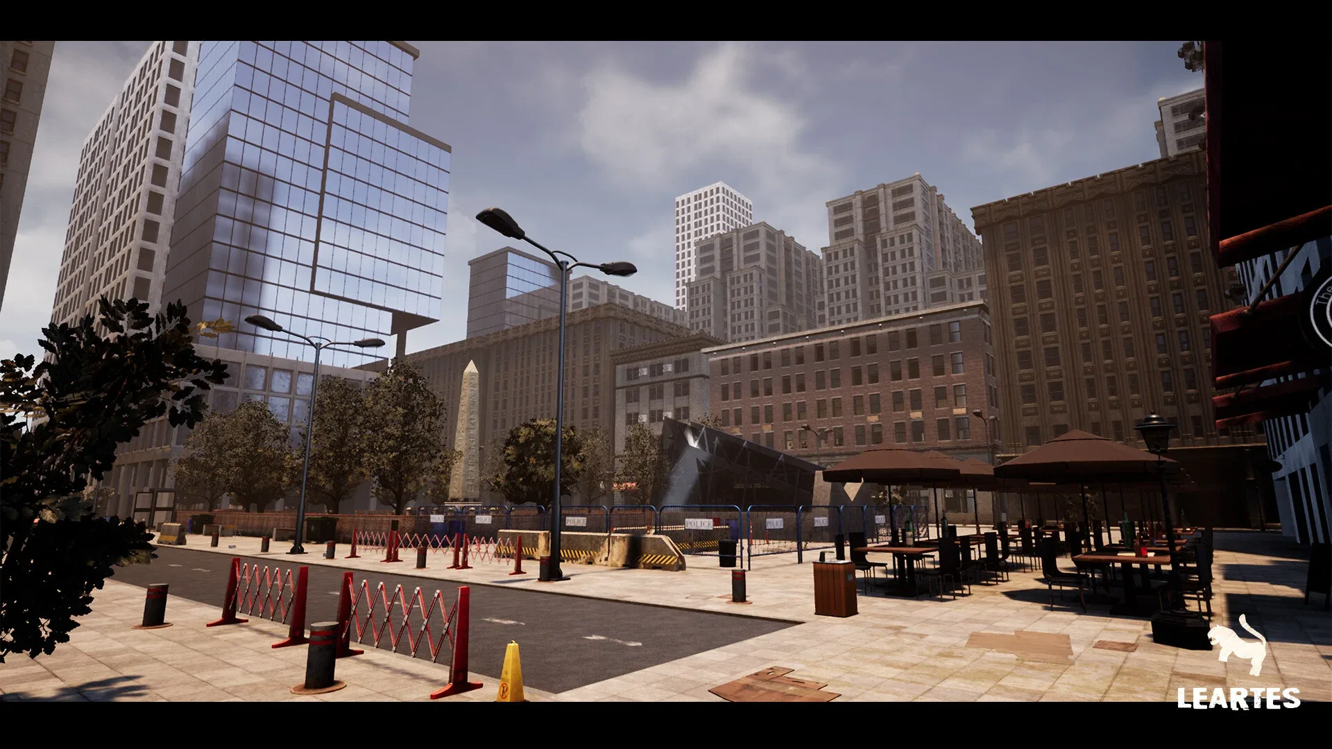 Modern City Downtown with Interiors Megapack (Modular Urban Buildings)